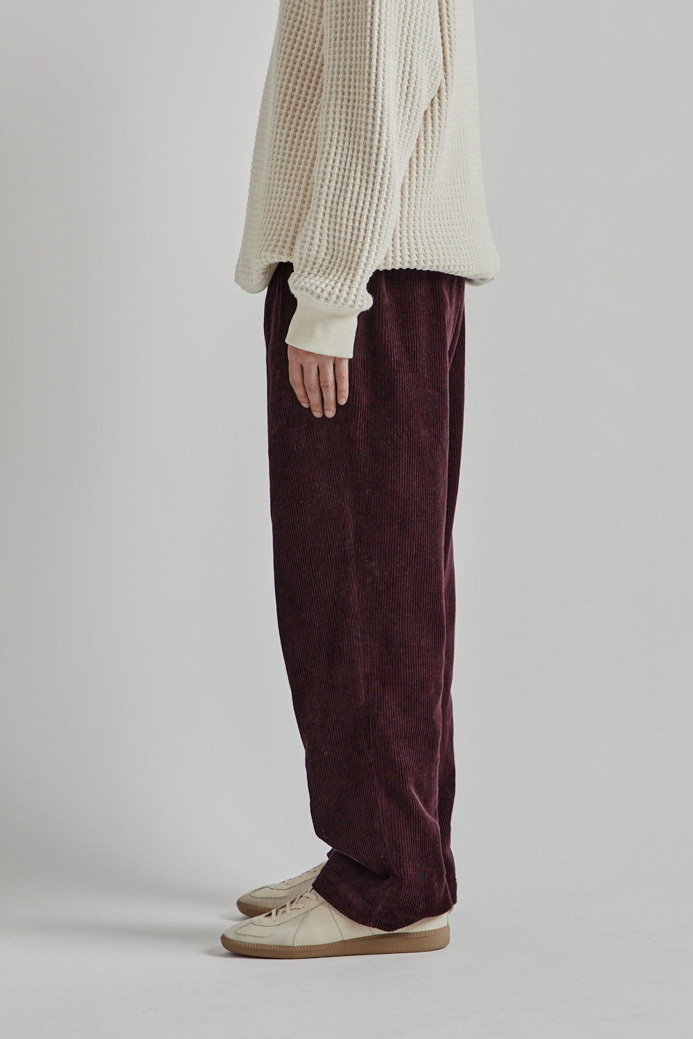 Brother Brother Double Pleated Cord Pant Maroon 3