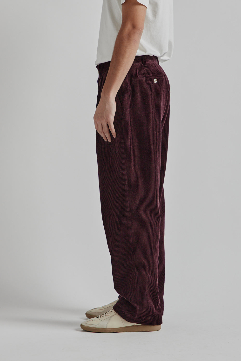 Brother Brother Double Pleated Cord Pant Maroon 6