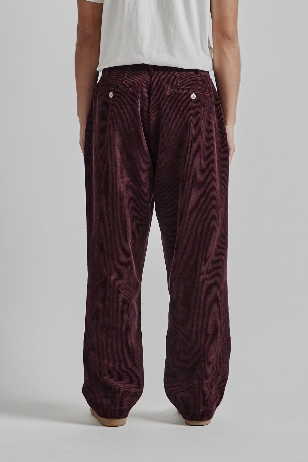 Brother Brother Double Pleated Cord Pant Maroon 7