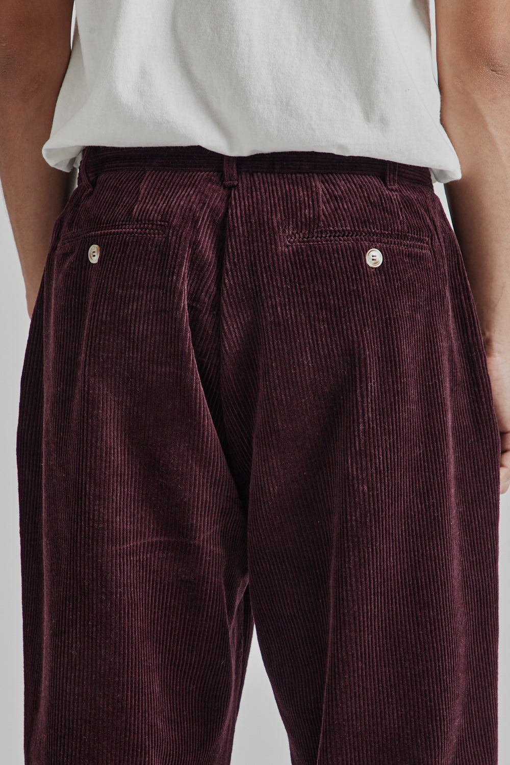 Brother Brother Double Pleated Cord Pant Maroon 8