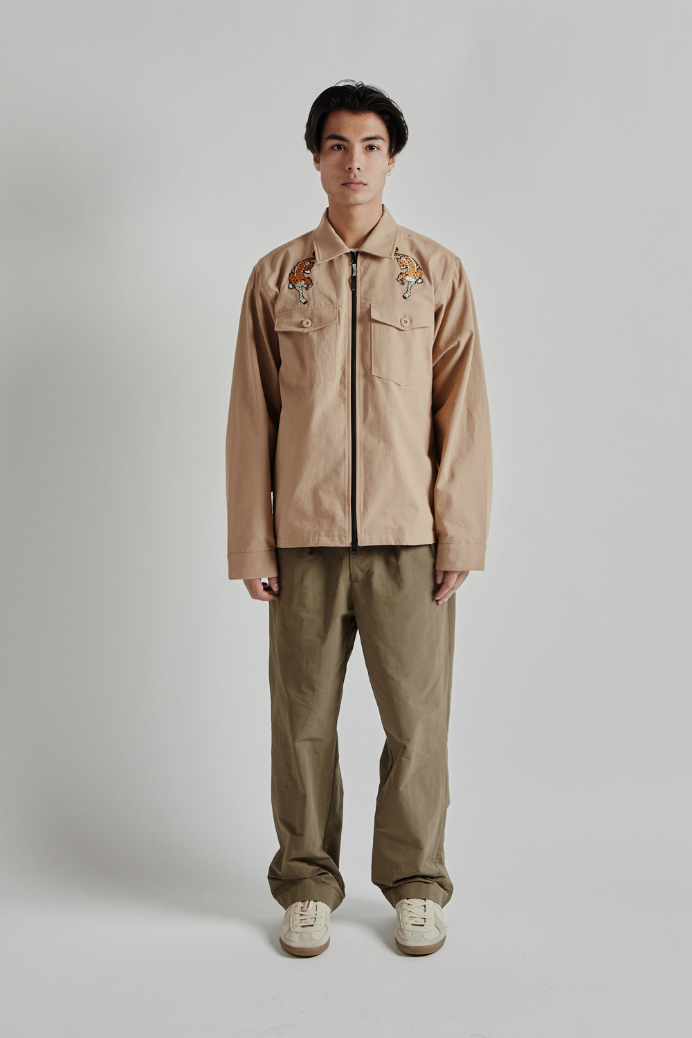 Brother Brother Double Pleated Pants 60 40 Cloth Dusty Khaki 1