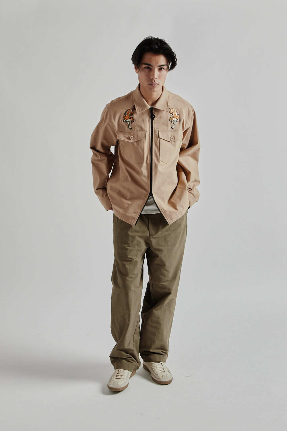 Brother Brother Double Pleated Pants 60 40 Cloth Dusty Khaki 12