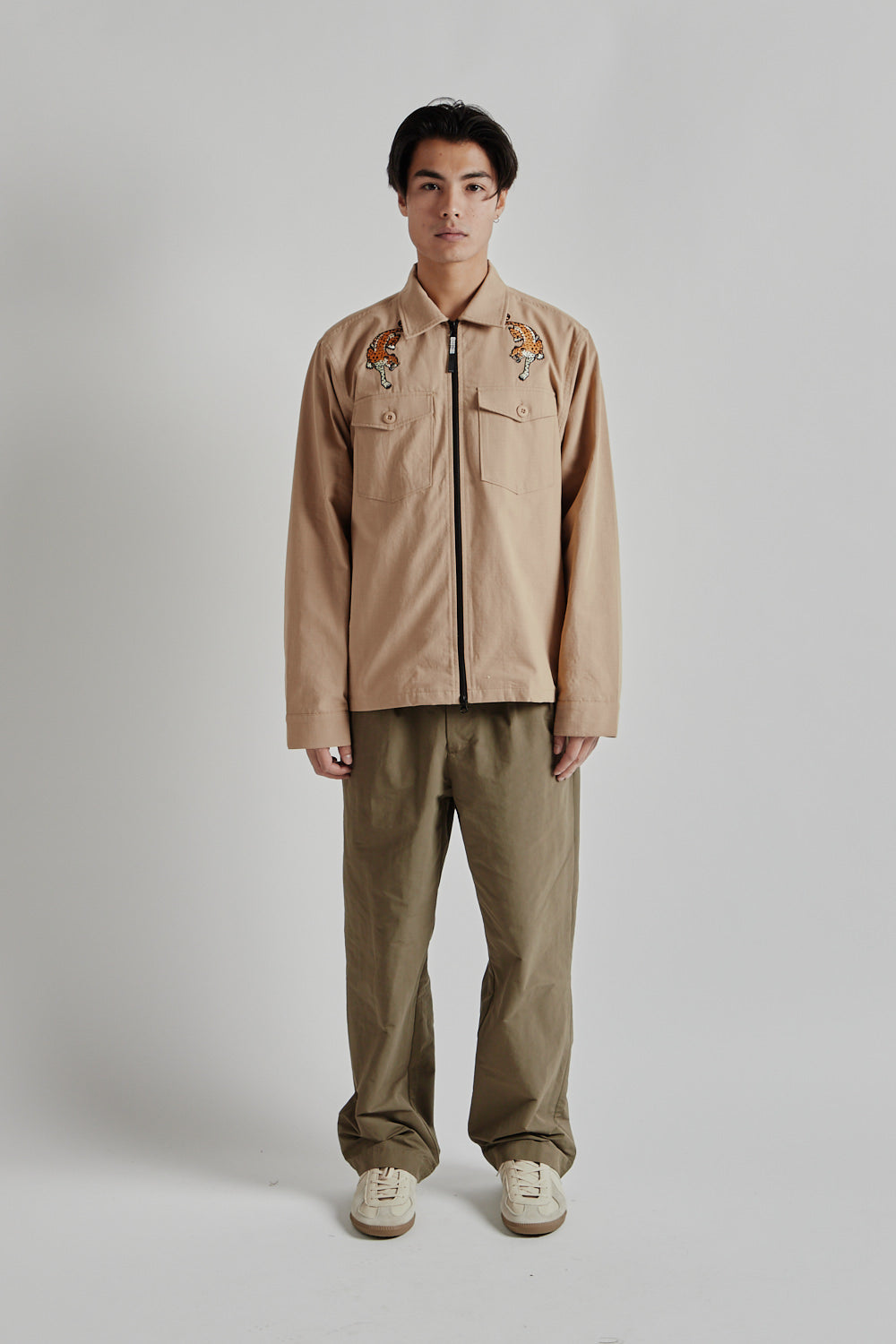 Brother Brother Military Souvenier Zip Shirt Khaki 1