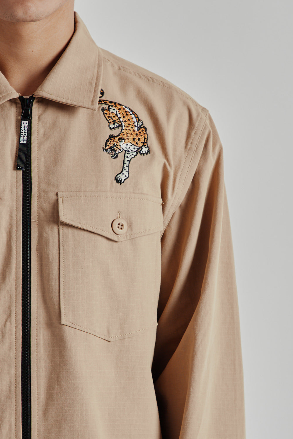 Brother Brother Military Souvenier Zip Shirt Khaki 7