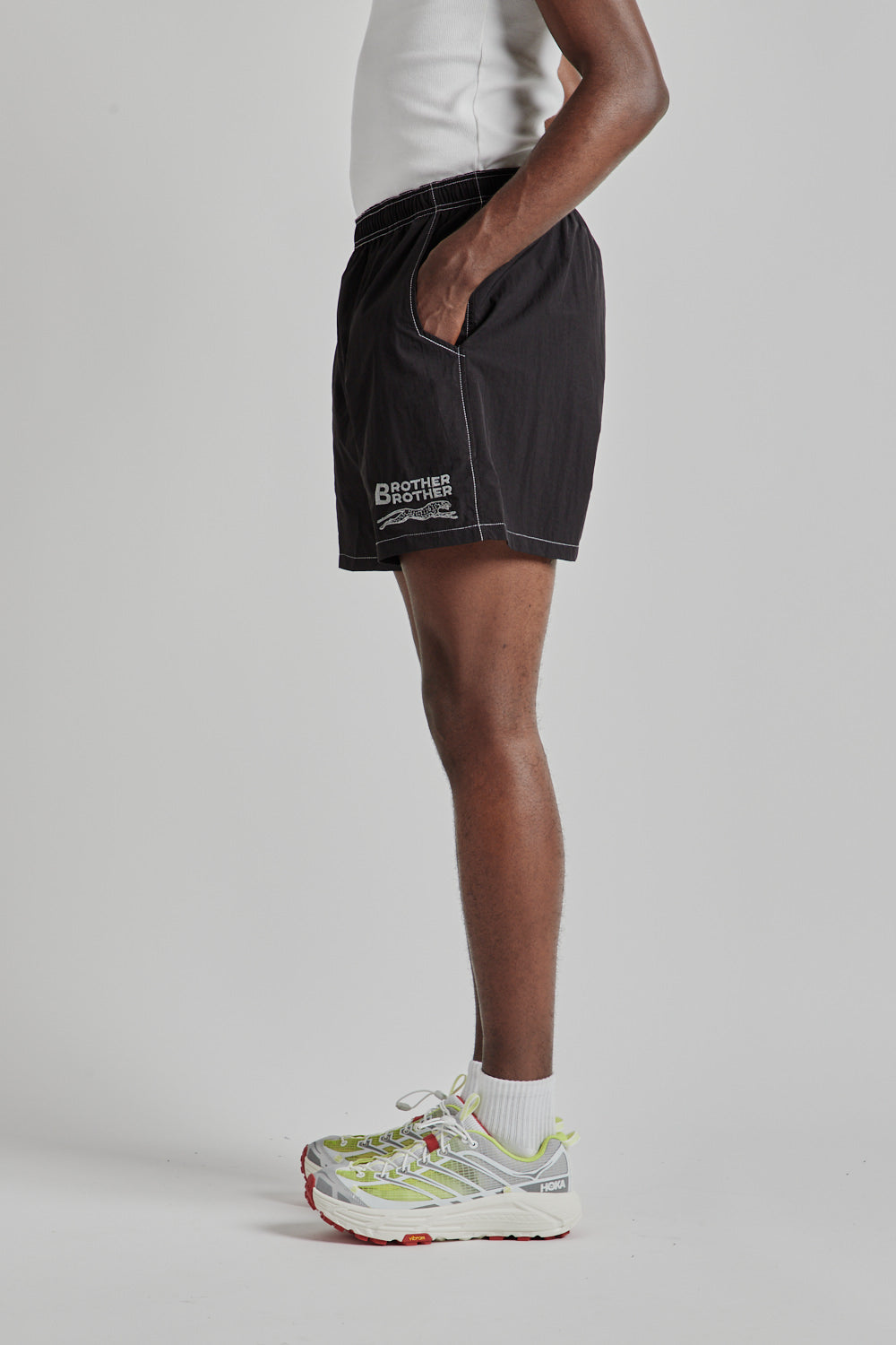 Nylon Baggie Shorts - Black/White