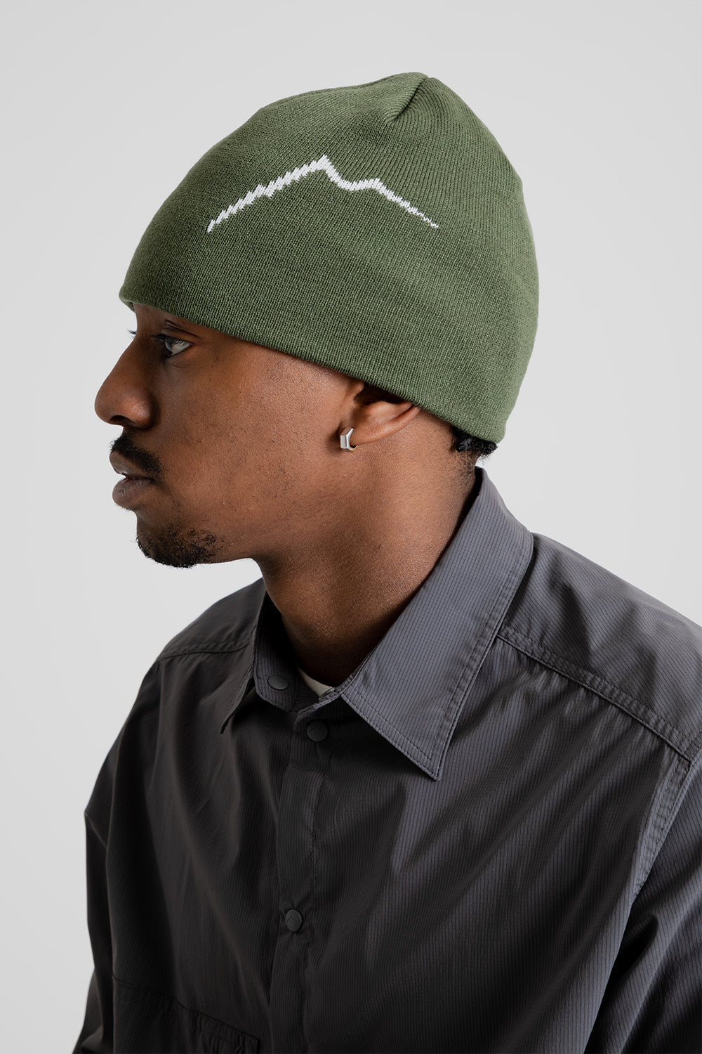 Cayl Logo Short Beanie in Olive