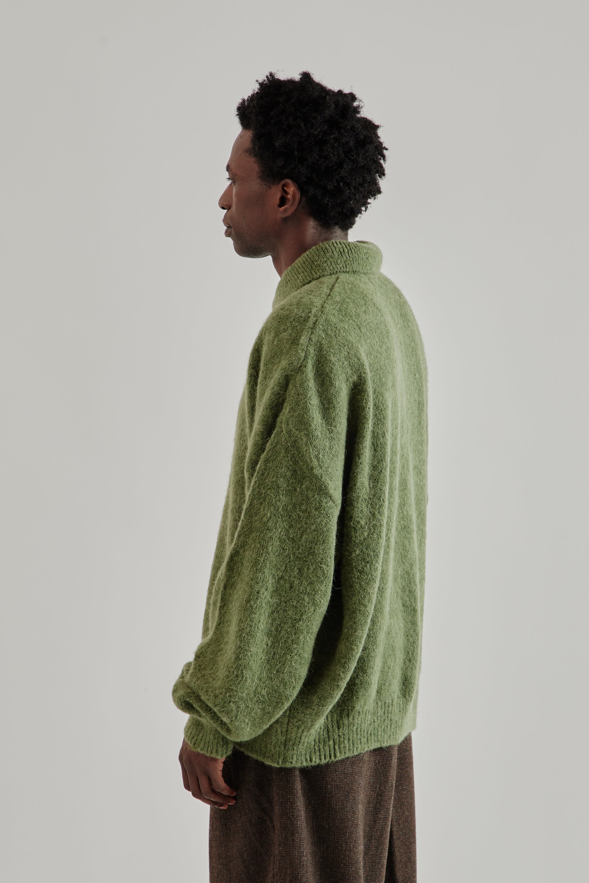 Estudio Niksen FW25 Alpaca Polo Sweater Green4