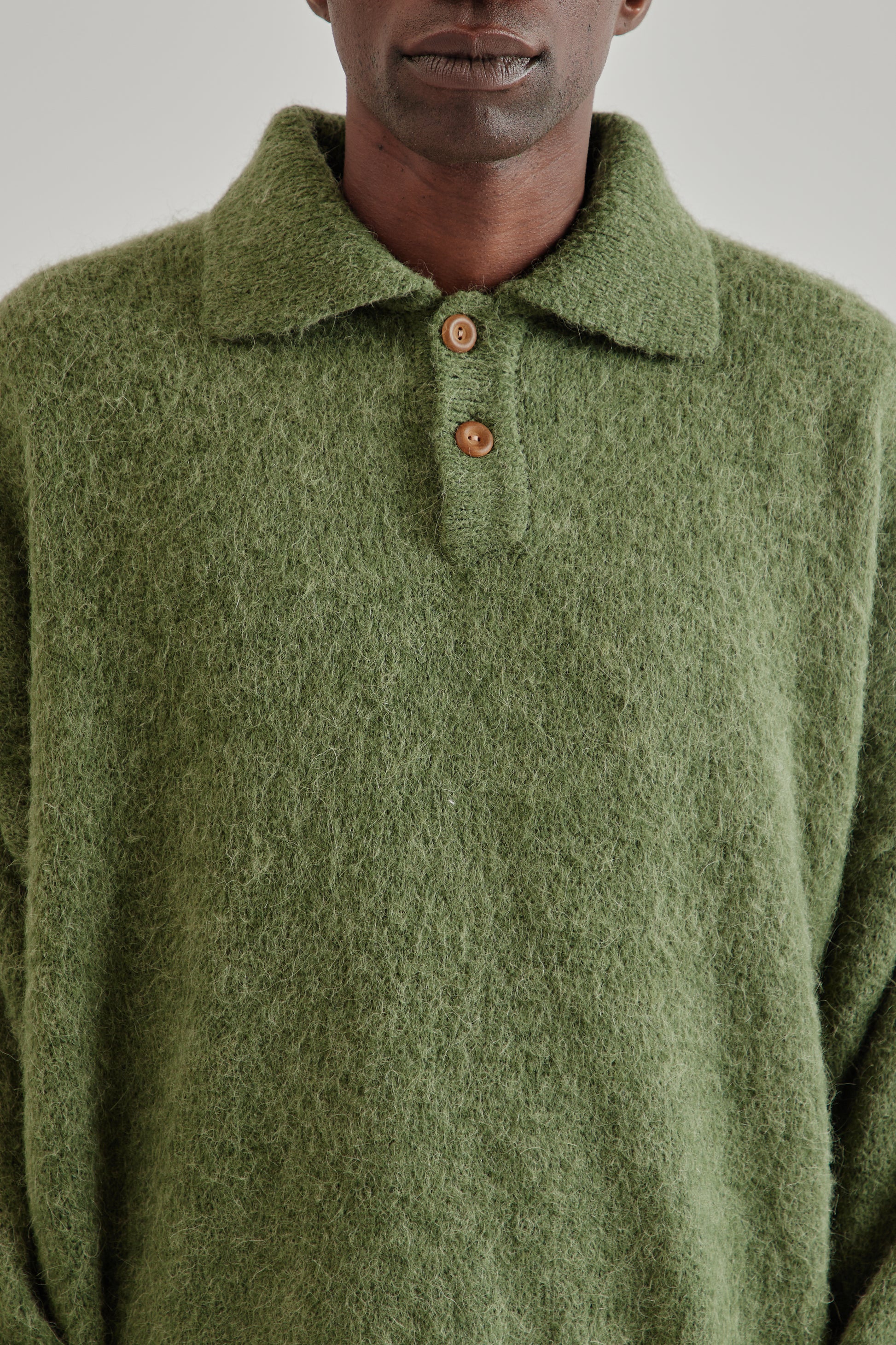 Estudio Niksen FW25 Alpaca Polo Sweater Green6