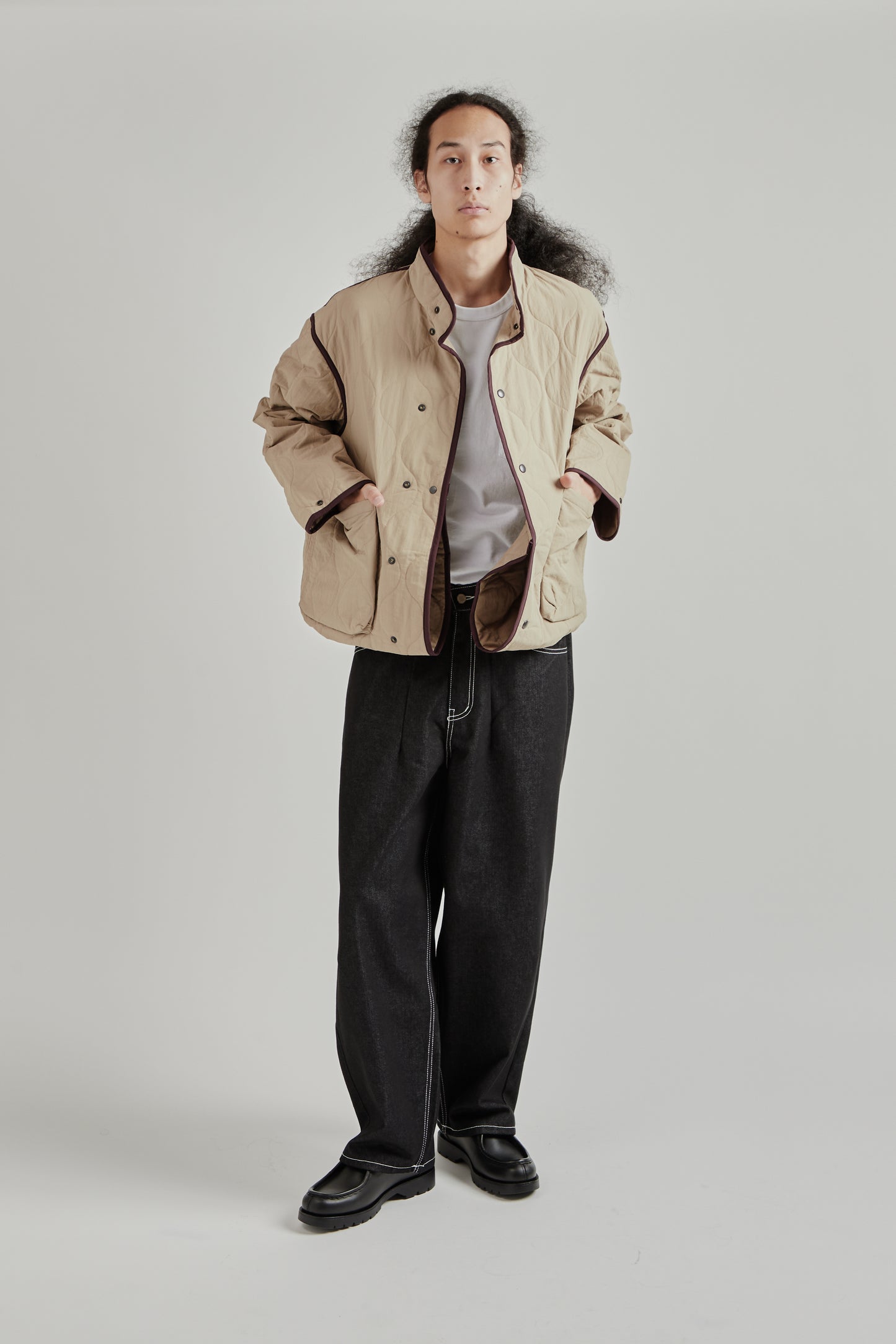 Convertible Padded Coat - Beige