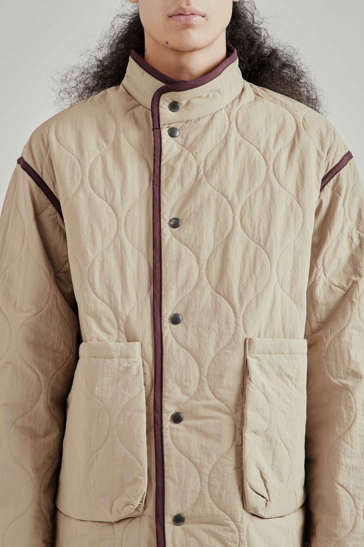 Convertible Padded Coat - Beige
