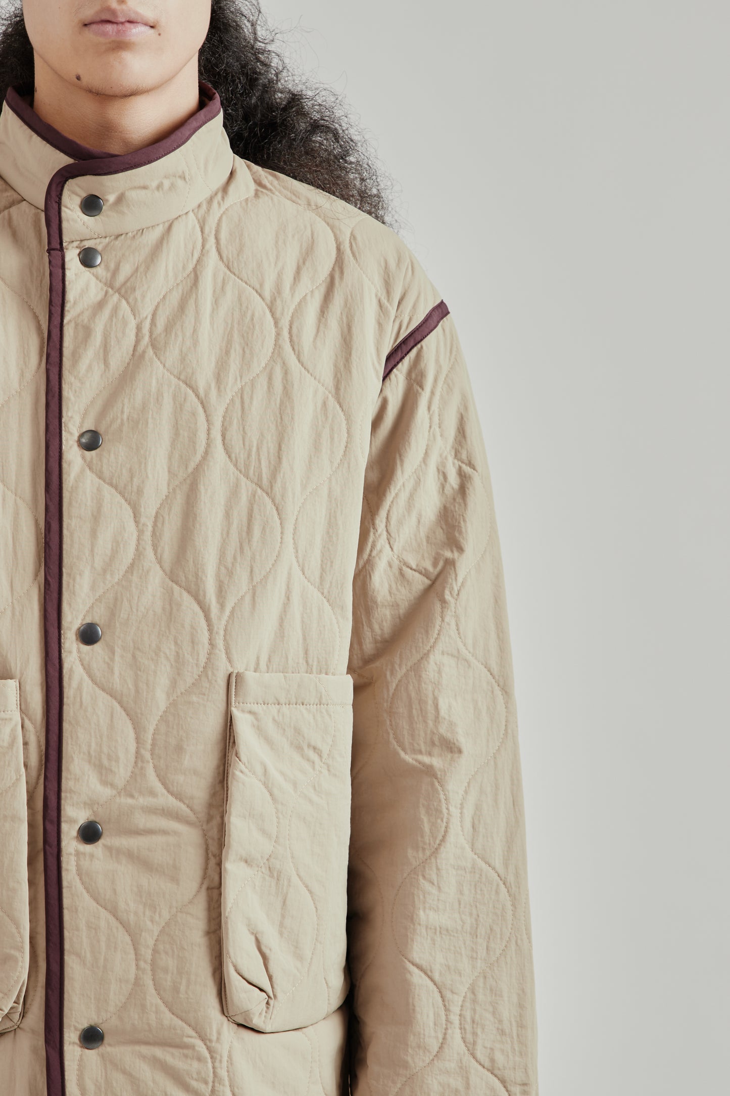 Convertible Padded Coat - Beige