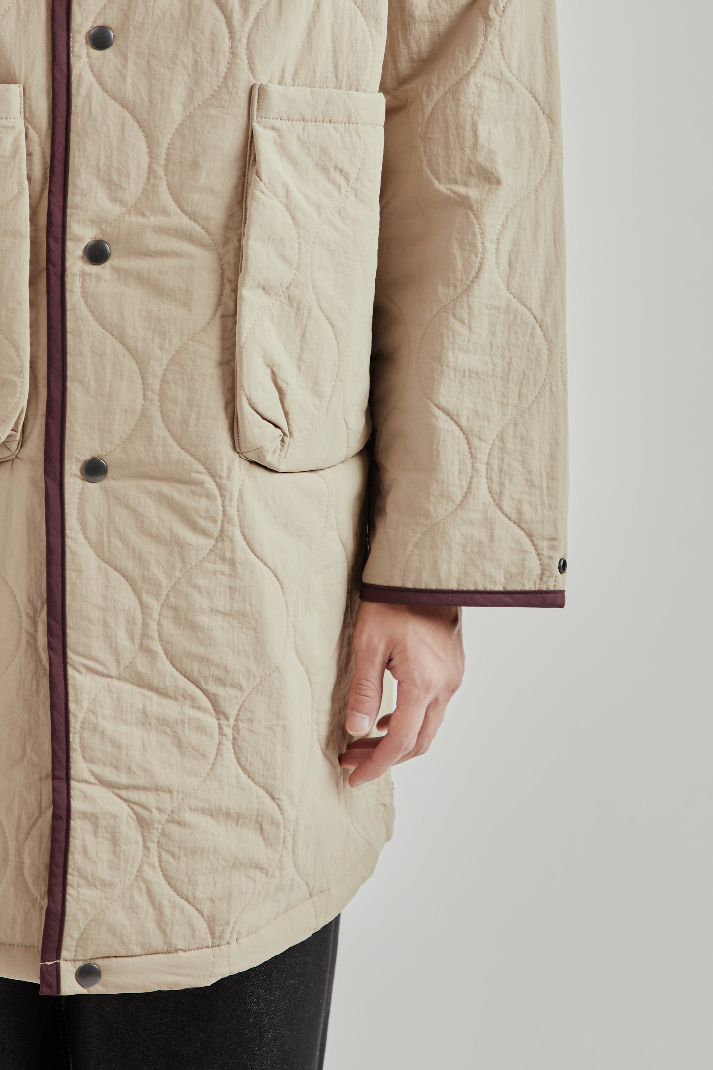 Convertible Padded Coat - Beige