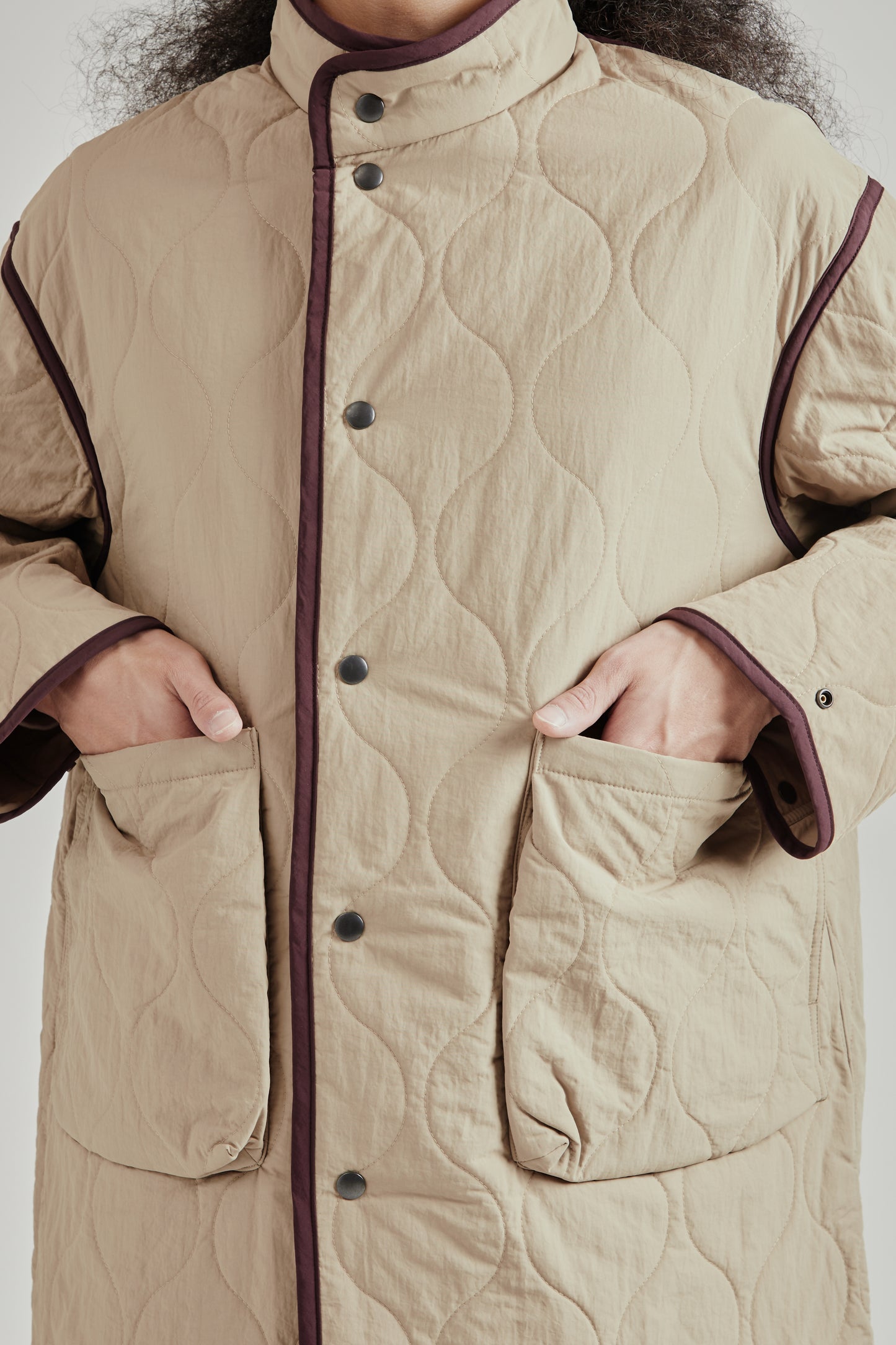 Convertible Padded Coat - Beige