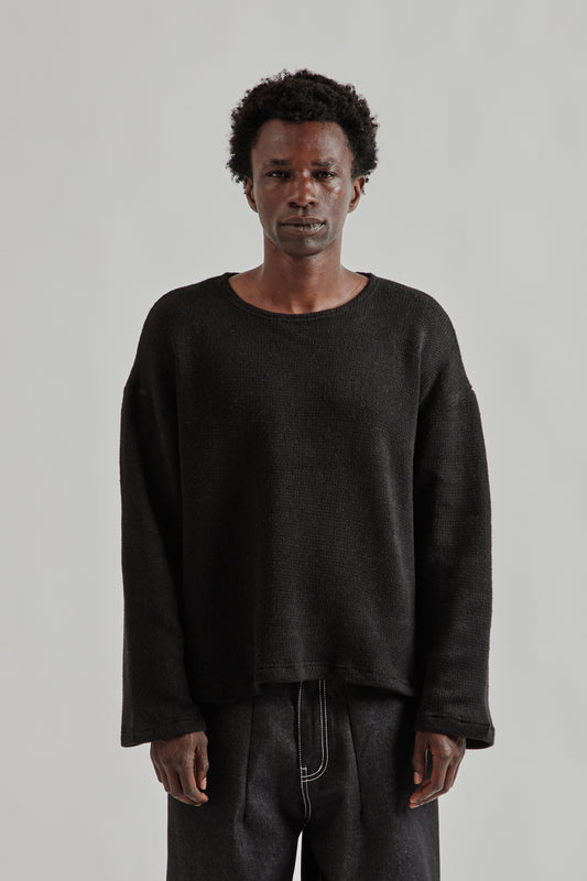 Estudio Niksen FW25 Crochet Boxy Sweater Black 2