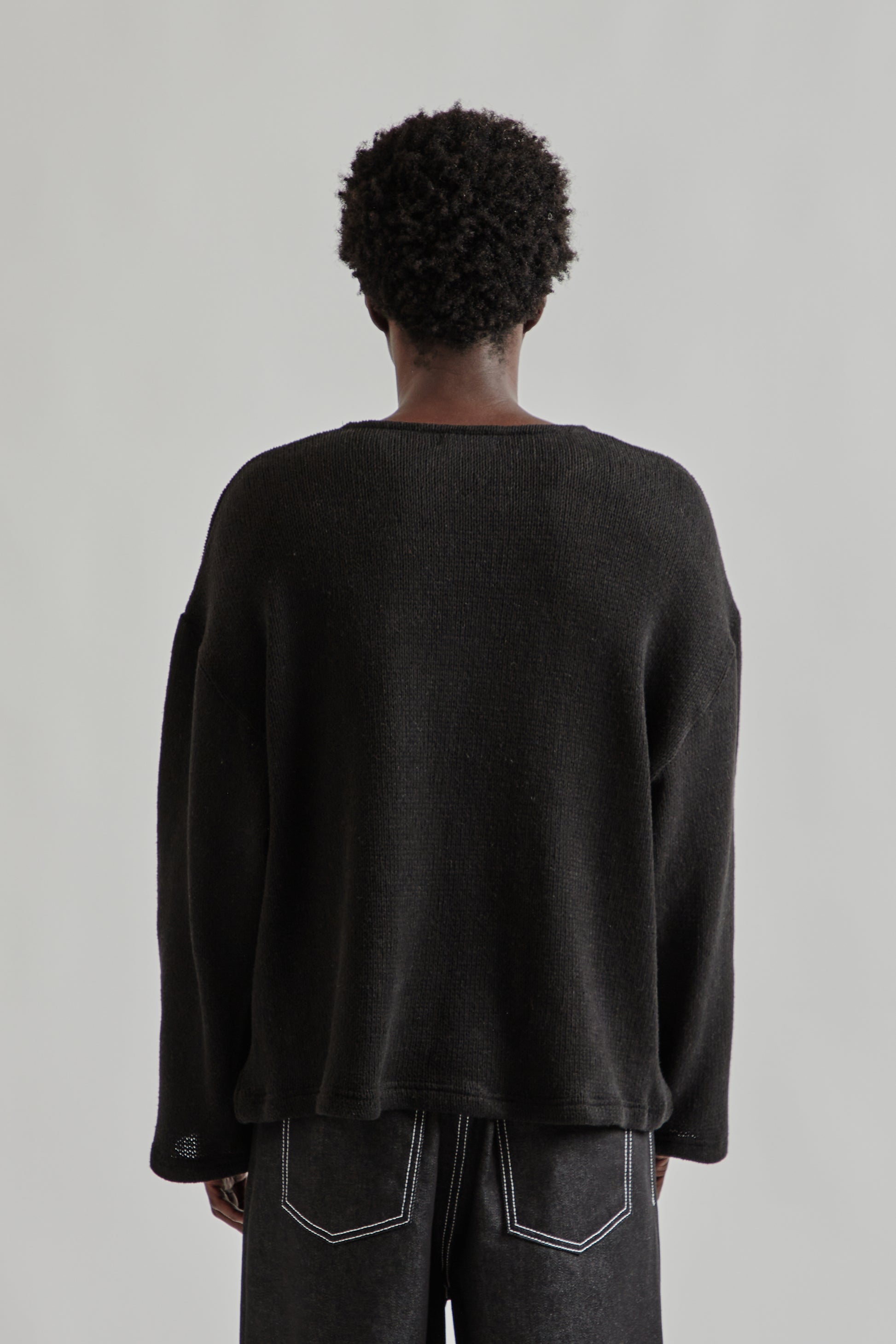 Estudio Niksen FW25 Crochet Boxy Sweater Black 5
