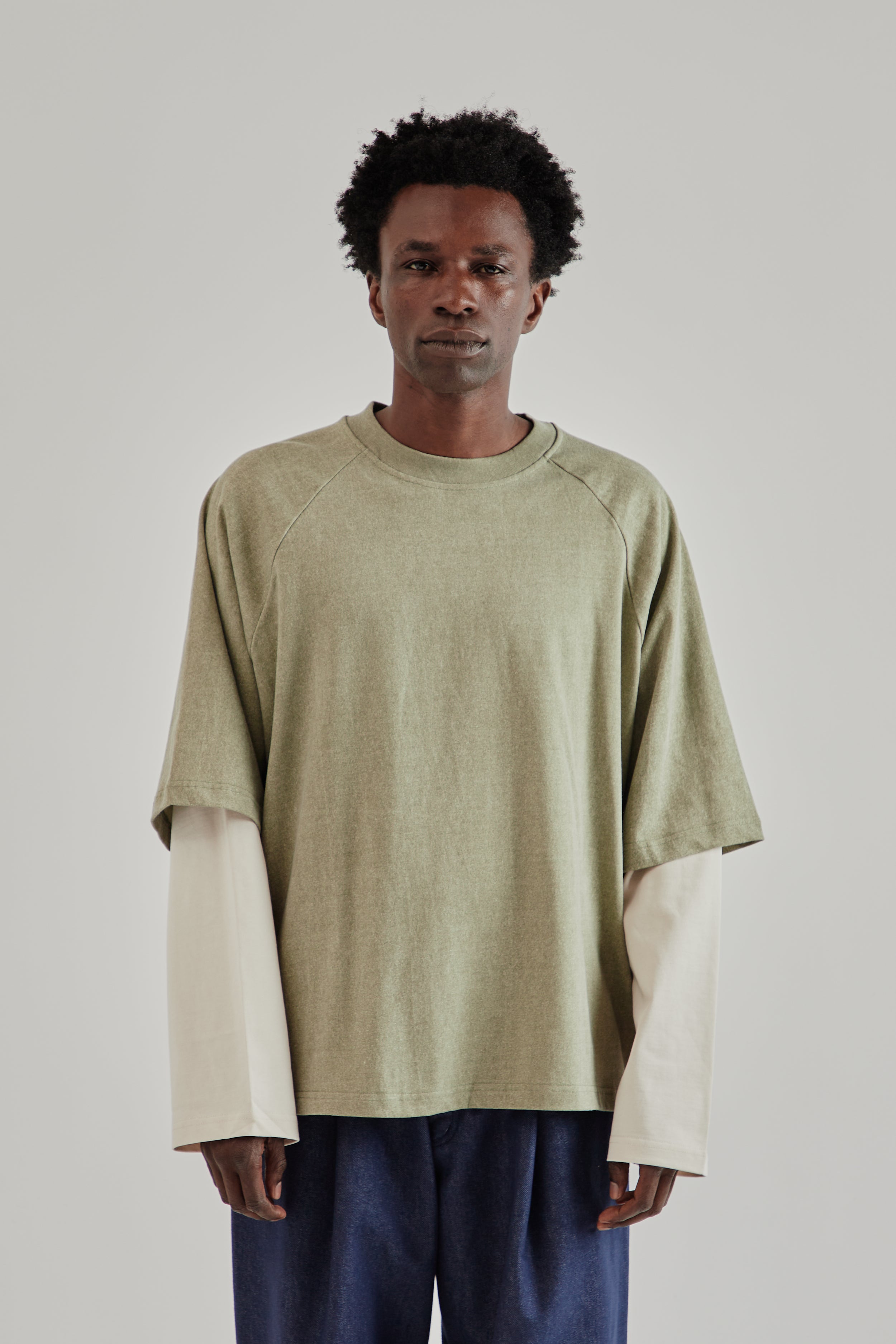 Longsleeve Layered Tee - Khaki – Wallace Mercantile Shop