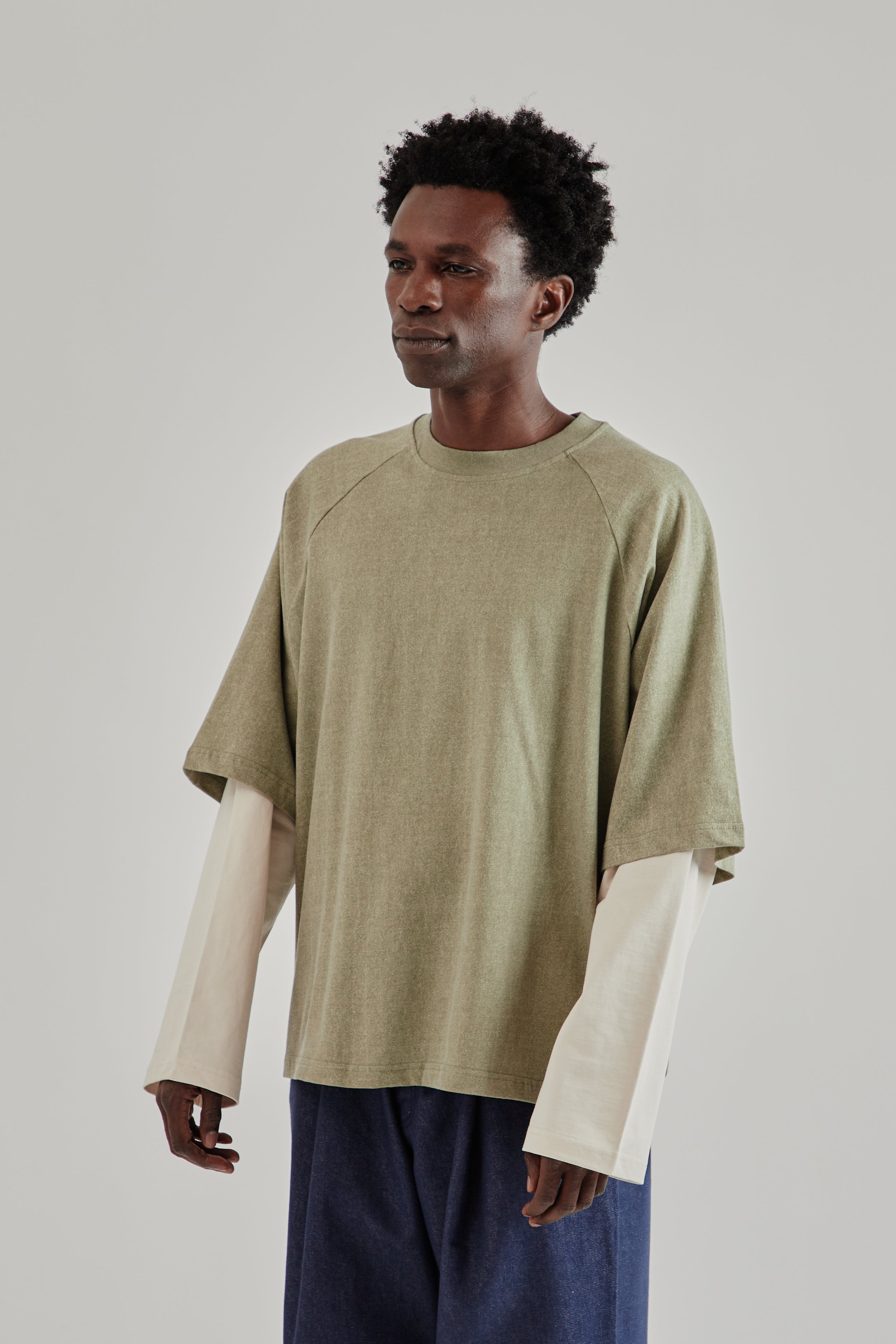 Longsleeve Layered Tee - Khaki – Wallace Mercantile Shop