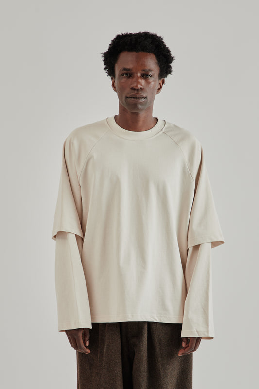 Estudio Niksen FW25 Longsleeve Layered Tee Off White2