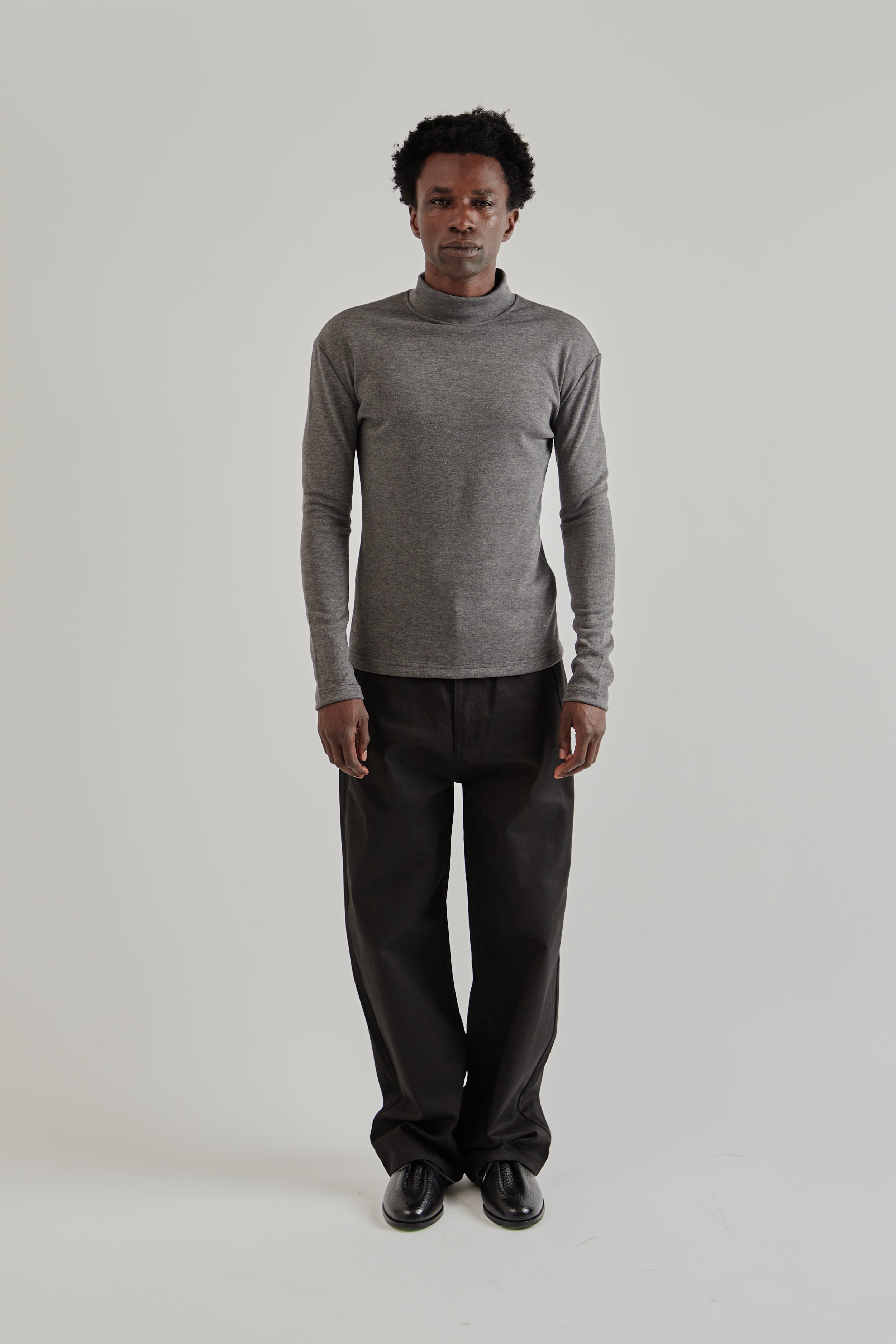 Mock-Neck Thermal Top - Charcoal – Wallace Mercantile Shop