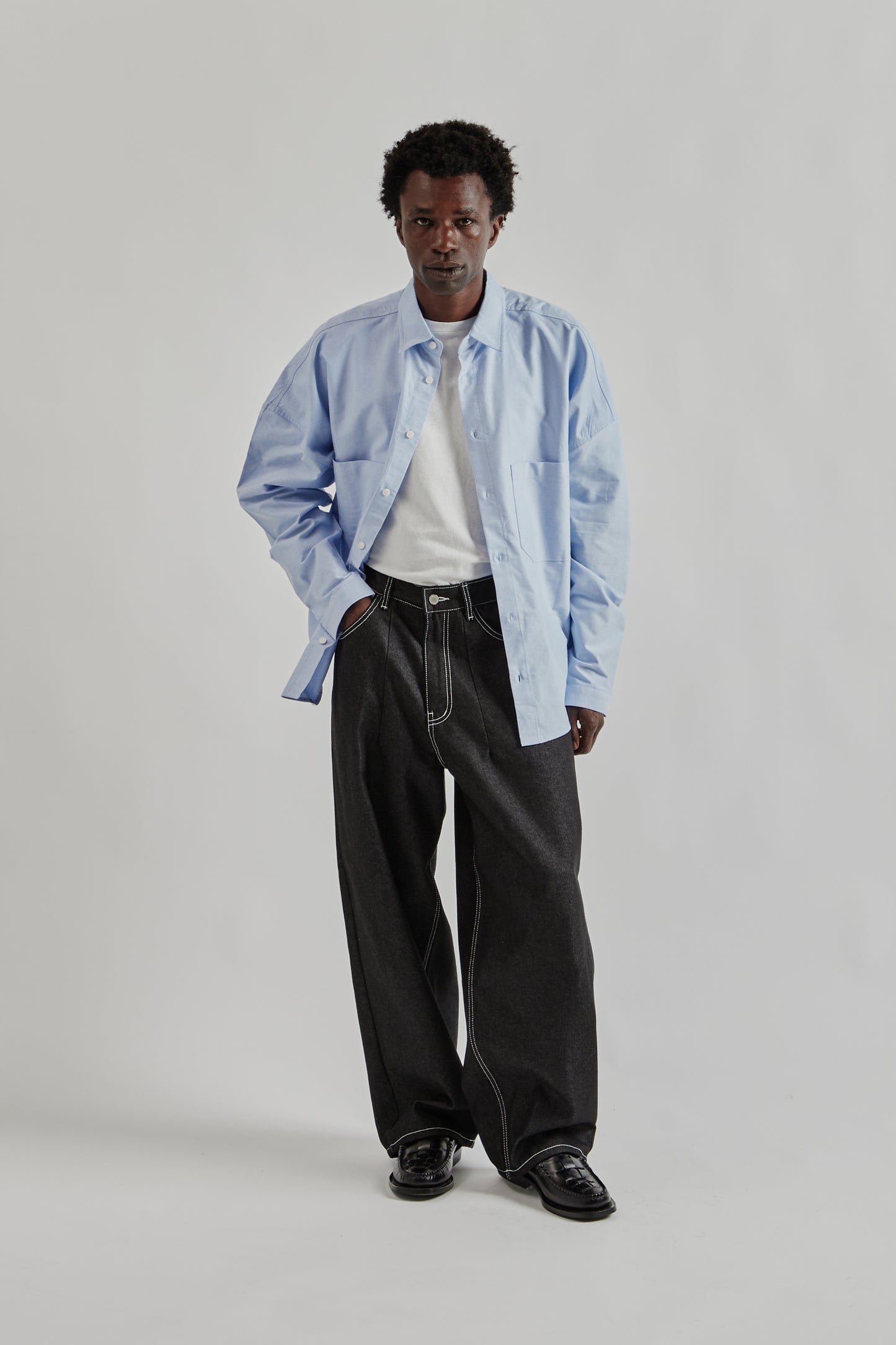 Estudio Niksen FW25 Oxford Balloon Shirt Blue 9