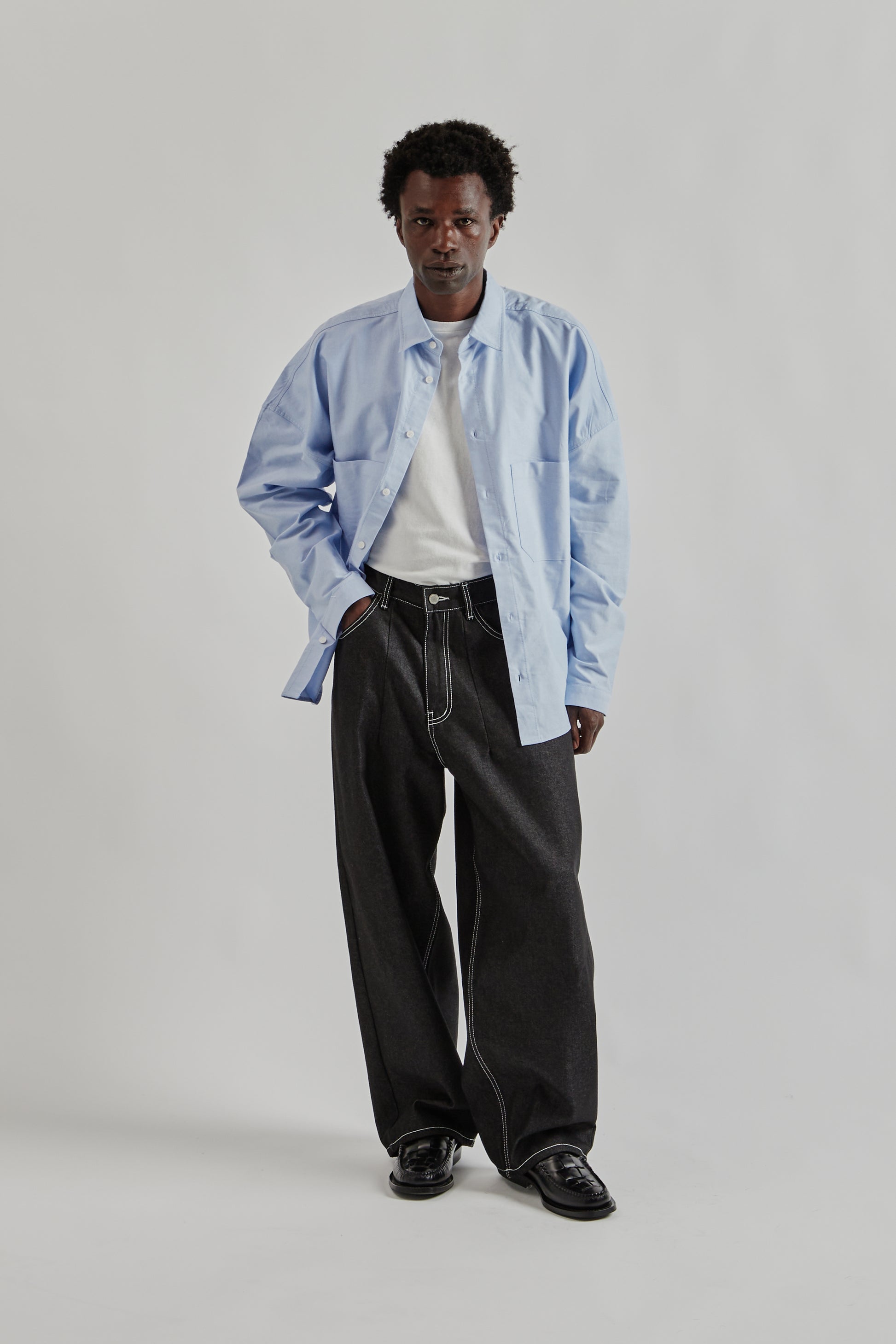 Estudio Niksen FW25 Oxford Balloon Shirt Blue 9