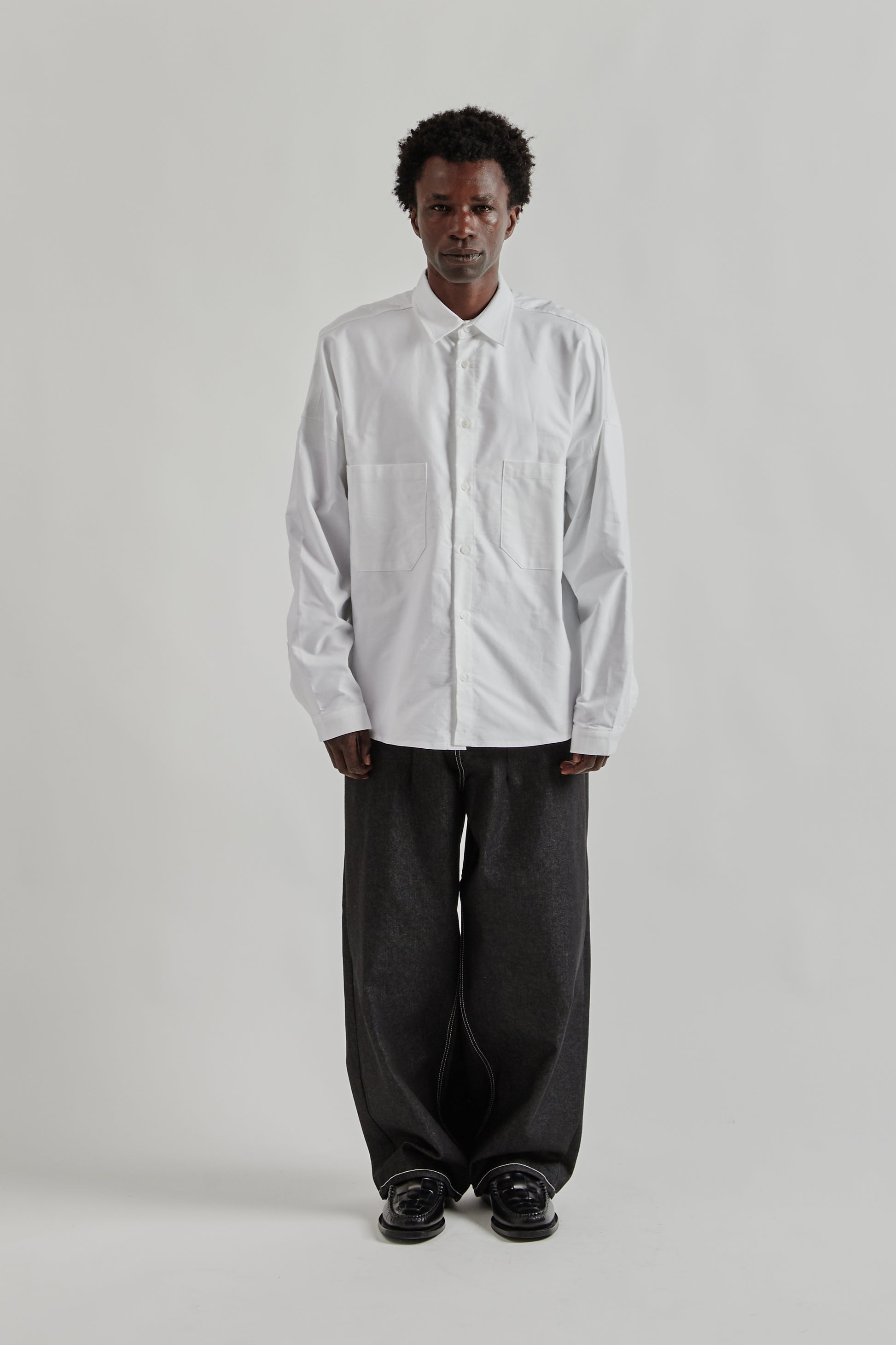 Estudio Niksen FW25 Oxford Balloon Shirt White 1