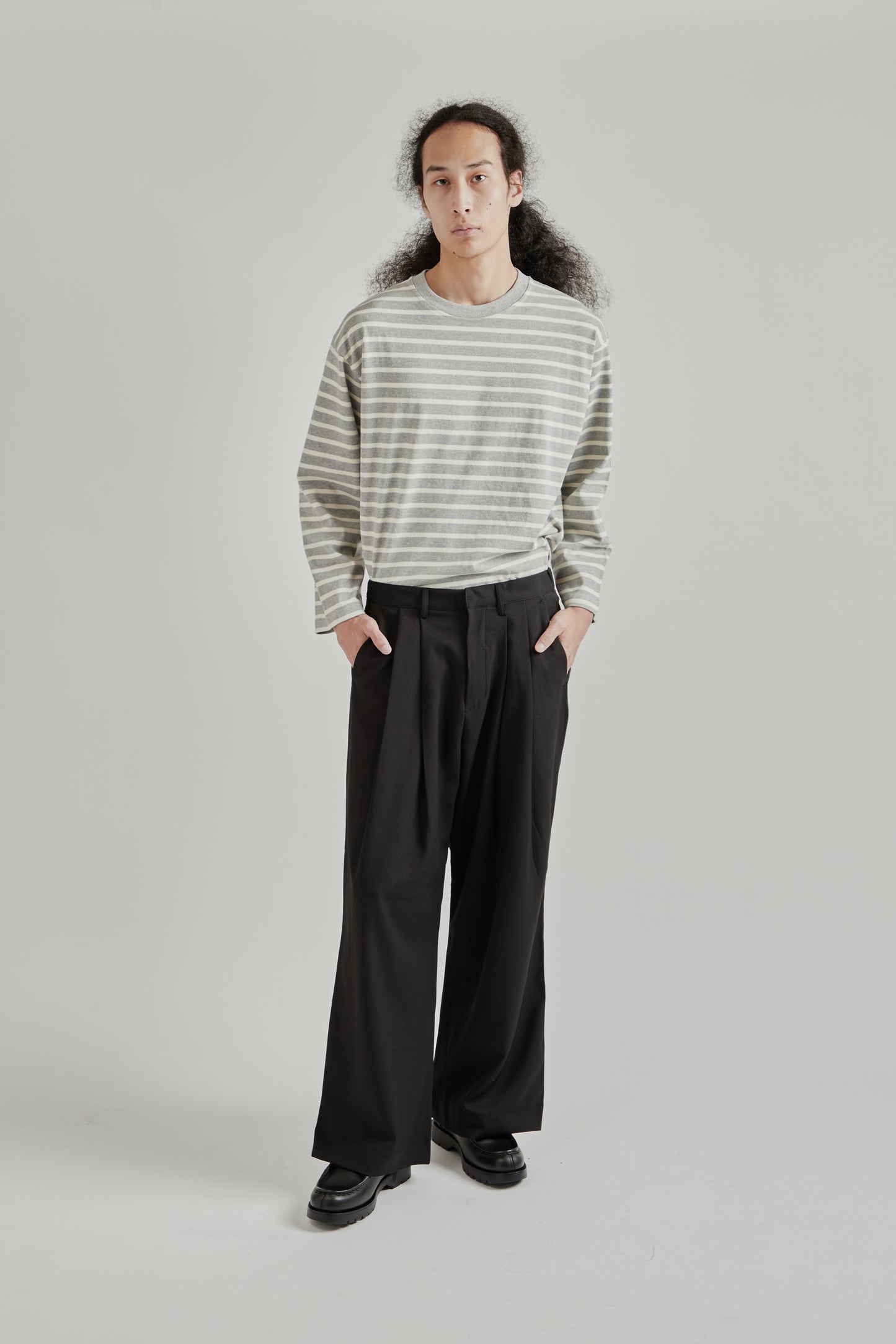Pintuck Maxi Trousers - Black