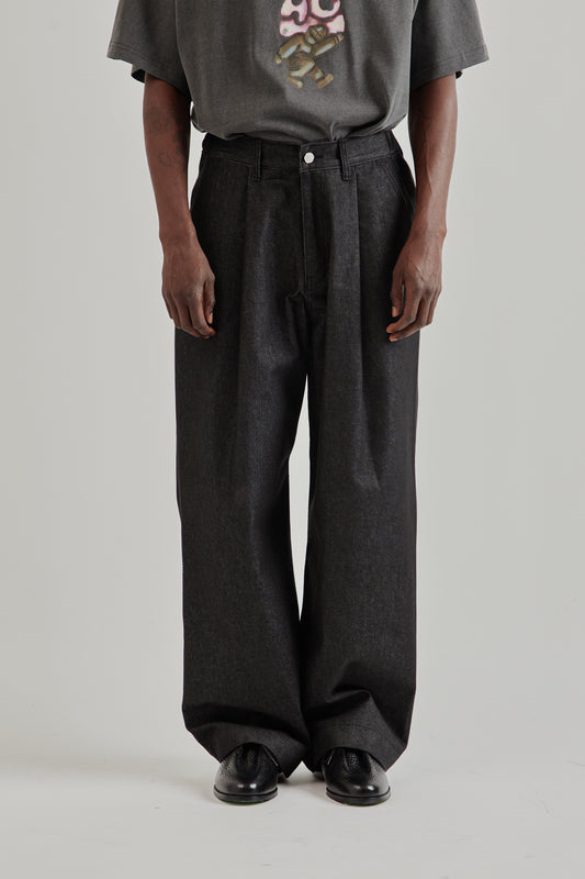 Estudio Niksen FW25 Pintuck Wide Jeans Black2