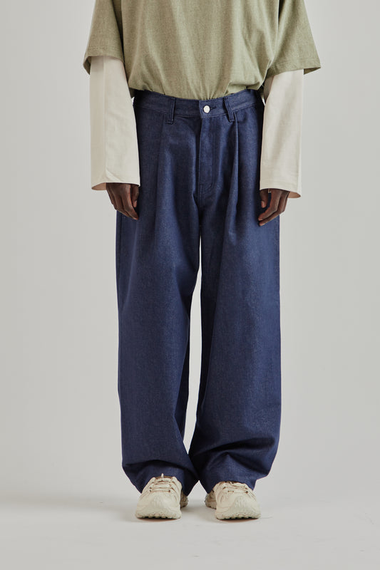 Estudio Niksen FW25 Pintuck Wide Jeans Indigo2