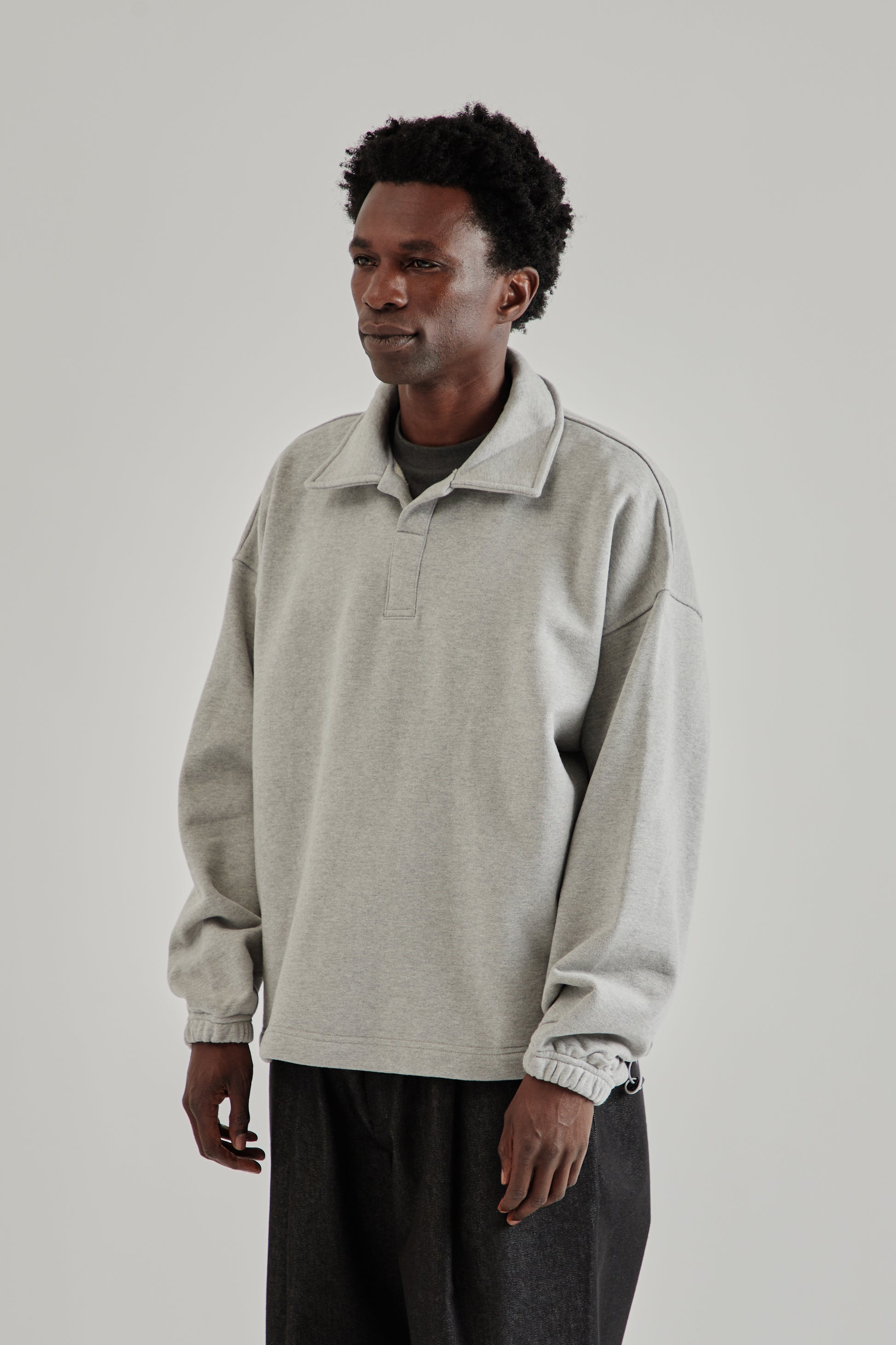 Estudio Niksen FW25 Polo Crewneck Sweater Grey3