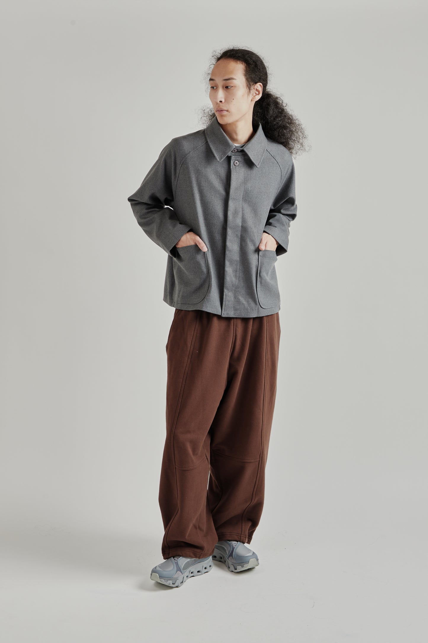 Raglan Pocket Jacket -  Grey