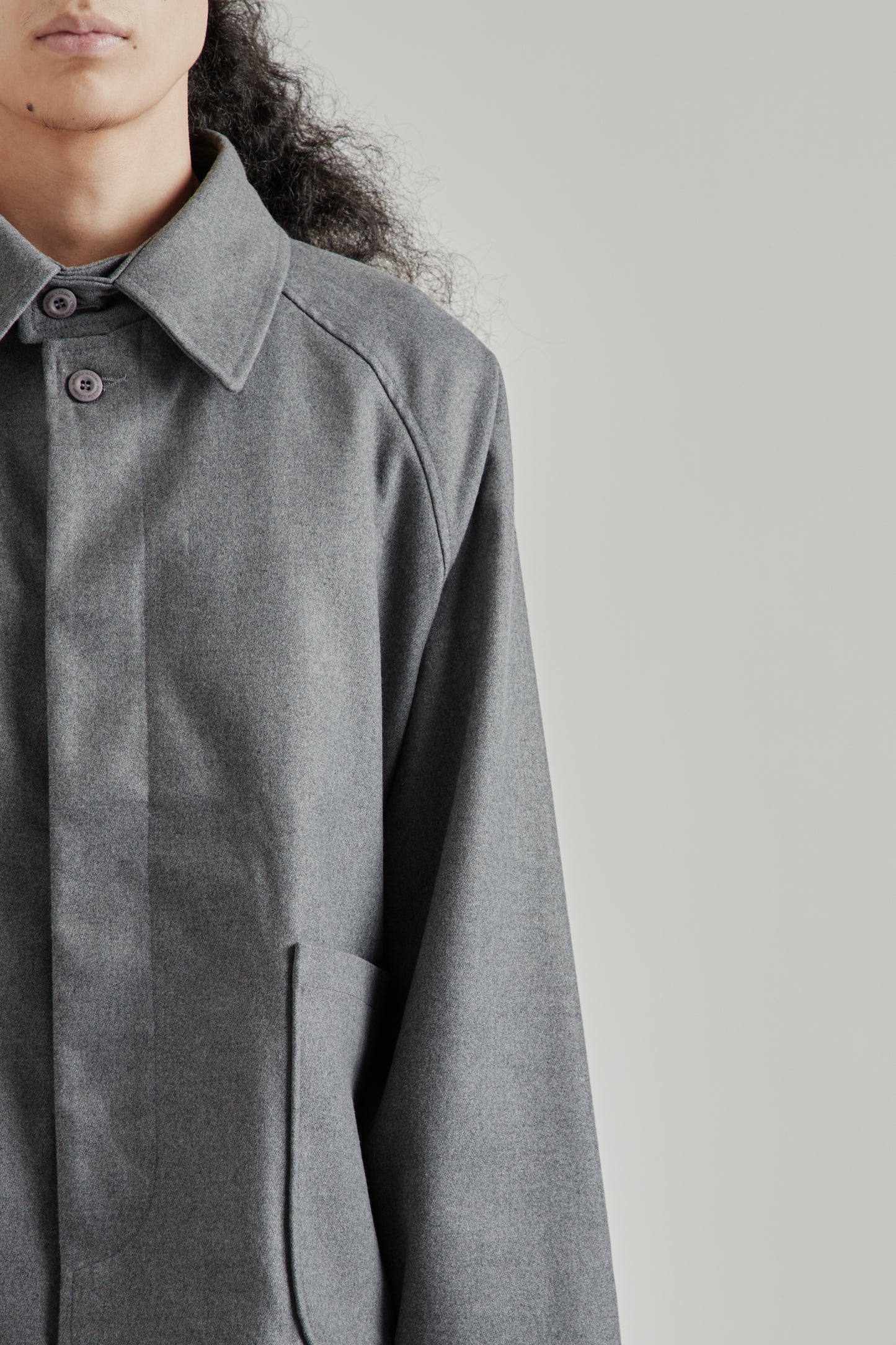 Raglan Pocket Jacket -  Grey
