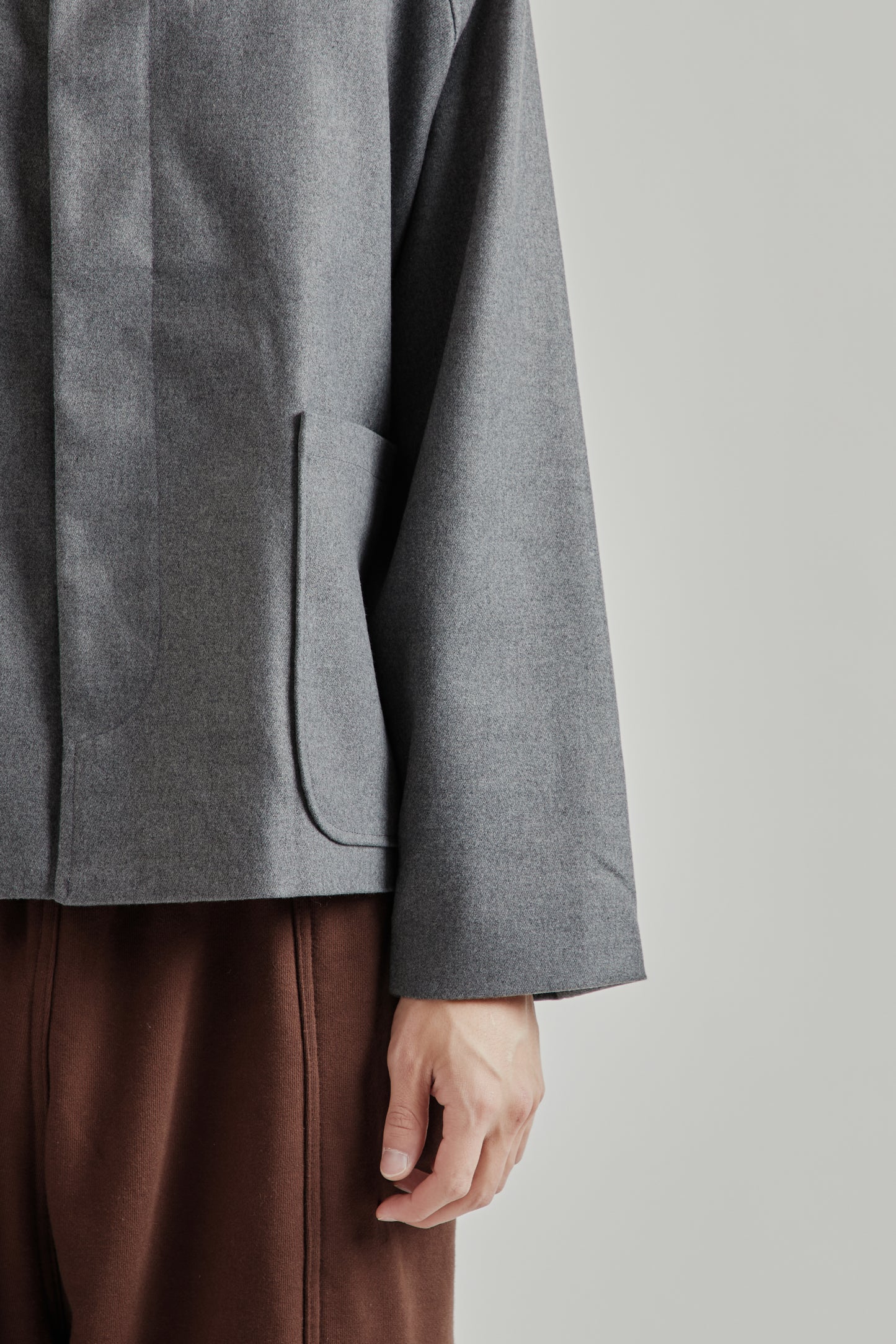 Raglan Pocket Jacket -  Grey