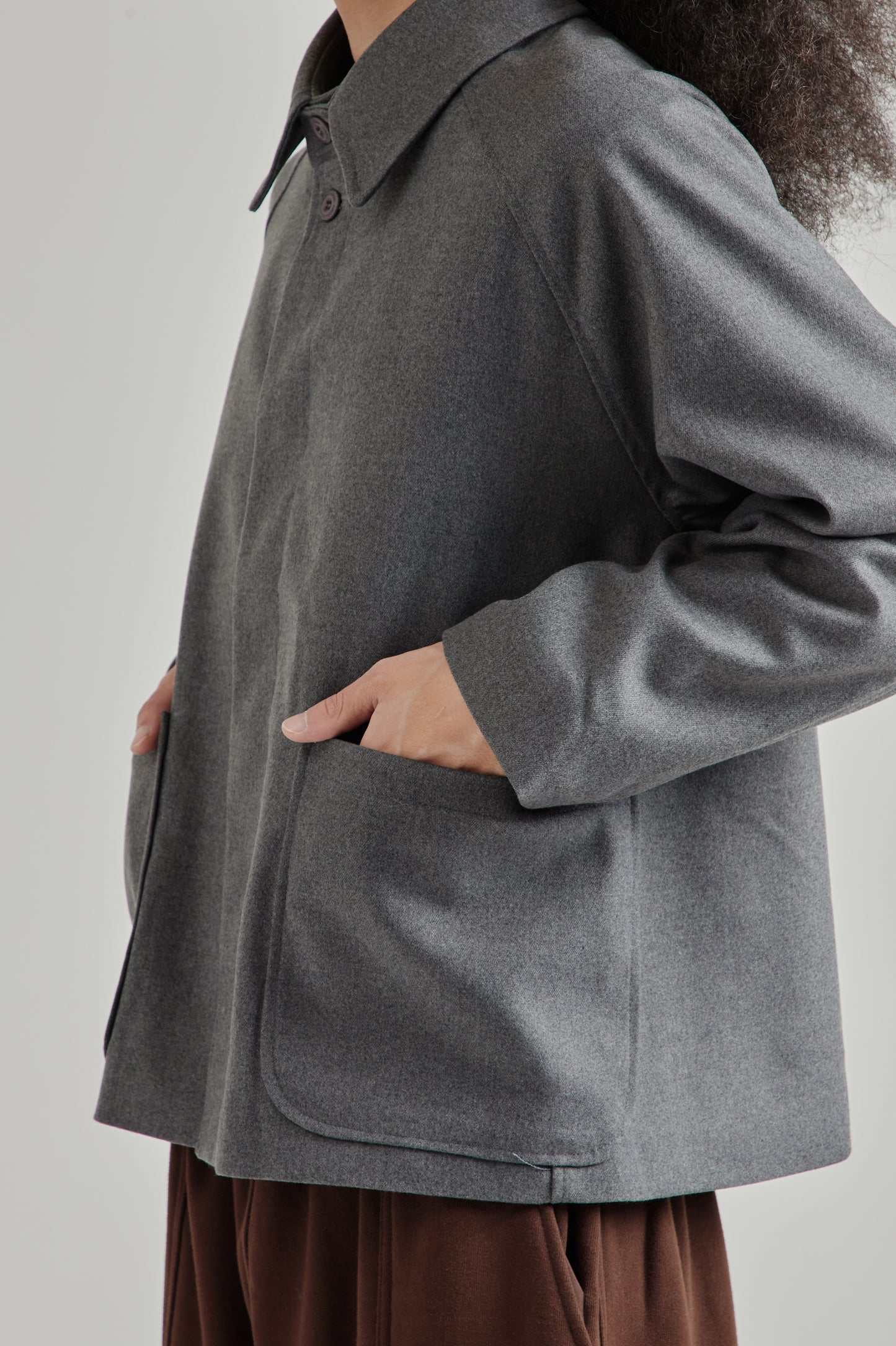 Raglan Pocket Jacket -  Grey