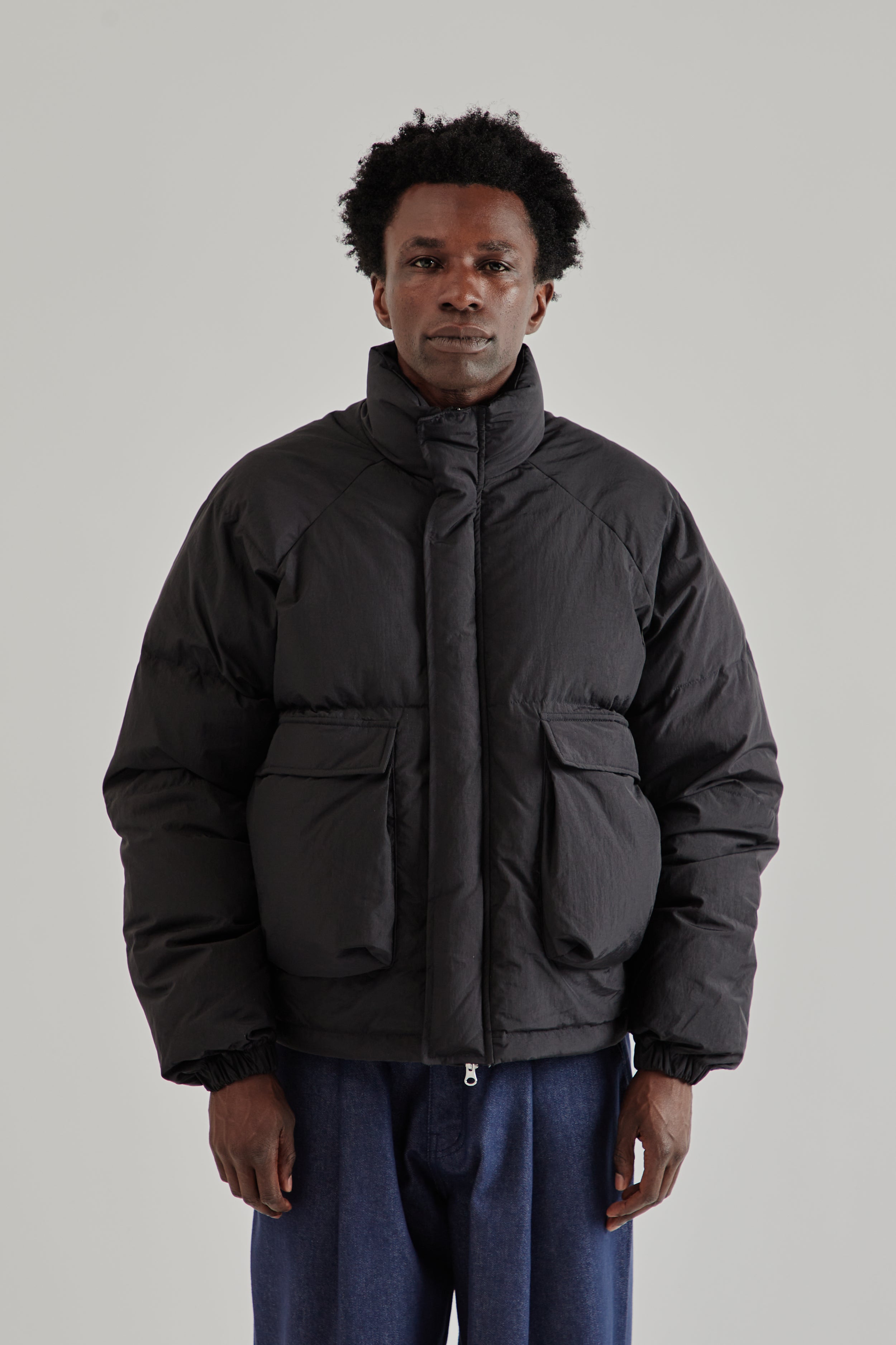 REFLEM ダウン　shortN-2Bjacket Raglan Puffer Jacket - Black – Wallace Mercantile Shop