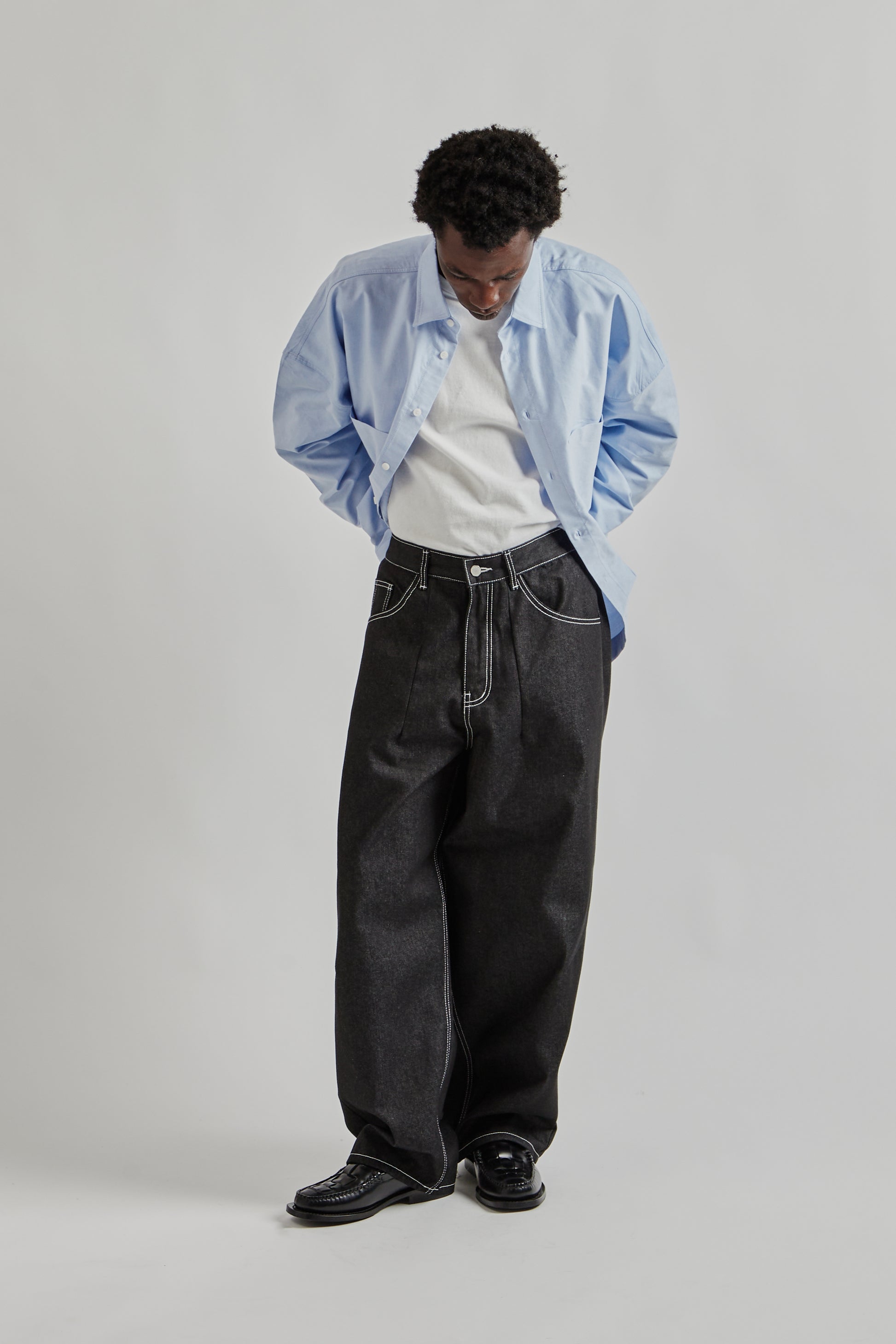 Estudio Niksen FW25 Raw Denim Balloon Jeans Black Raw Denim 11