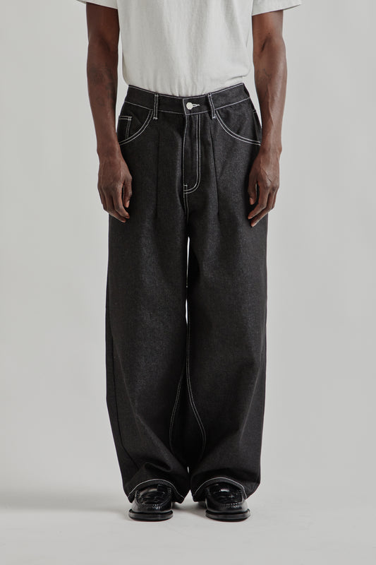 Estudio Niksen FW25 Raw Denim Balloon Jeans Black Raw Denim 5