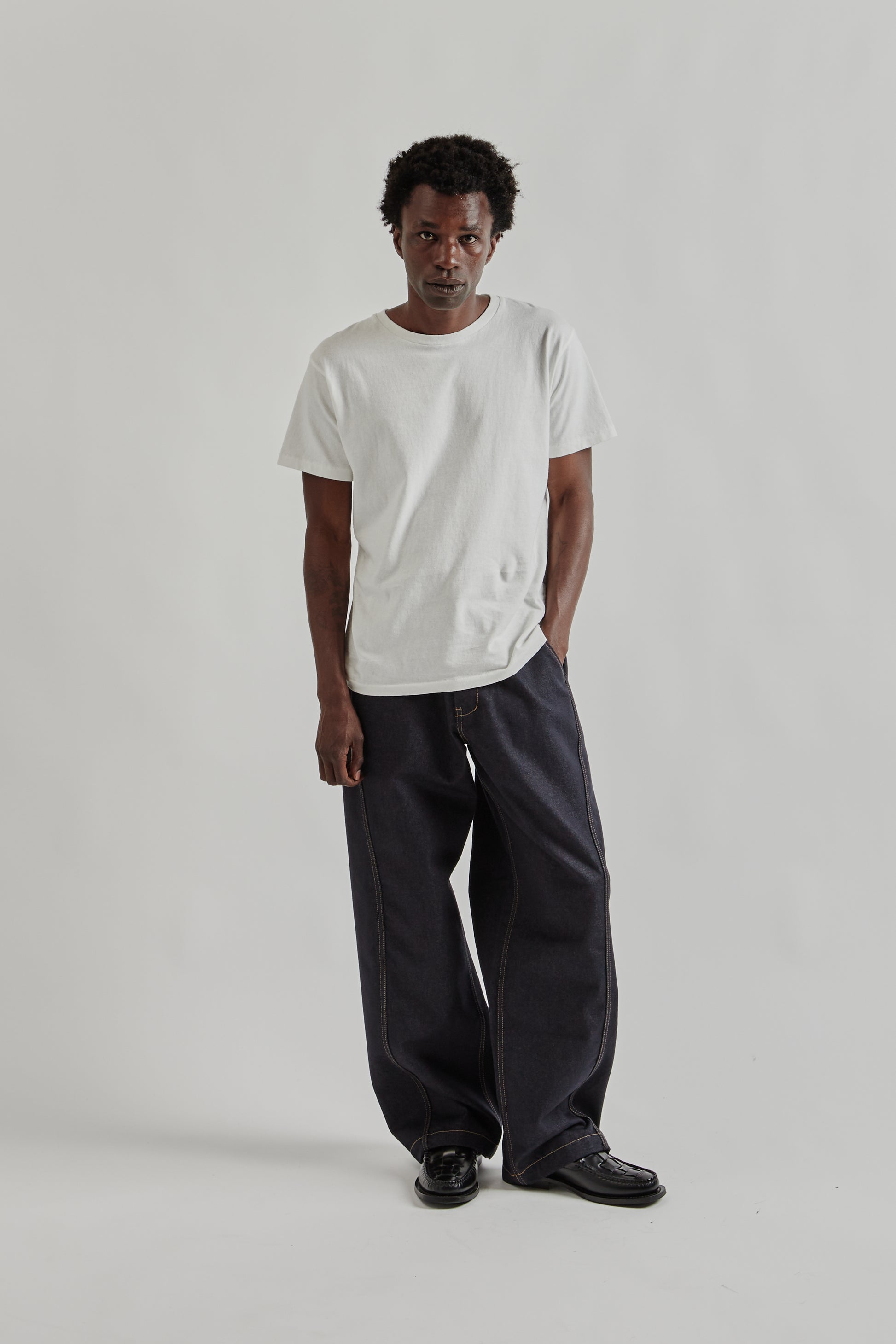 Estudio Niksen FW25 Raw Denim In-Stitch Jeans Indigo 11