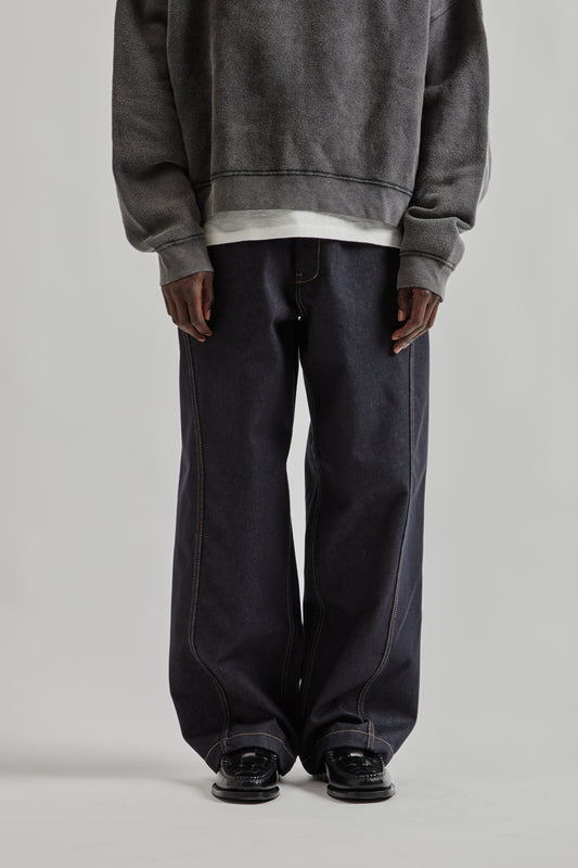 Estudio Niksen FW25 Raw Denim In-Stitch Jeans Indigo 2
