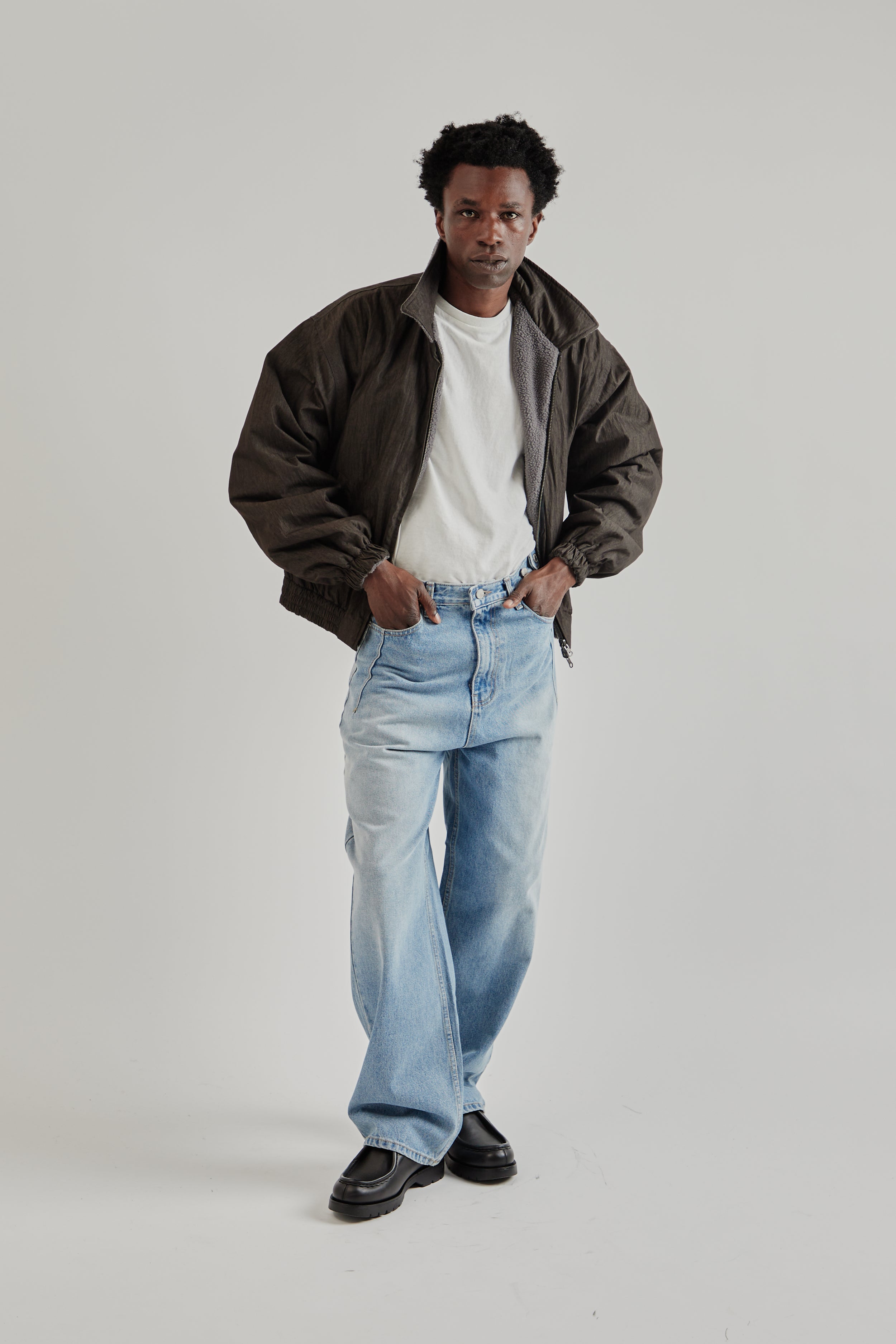 Reversible Bomber Jacket - Grey – Wallace Mercantile Shop