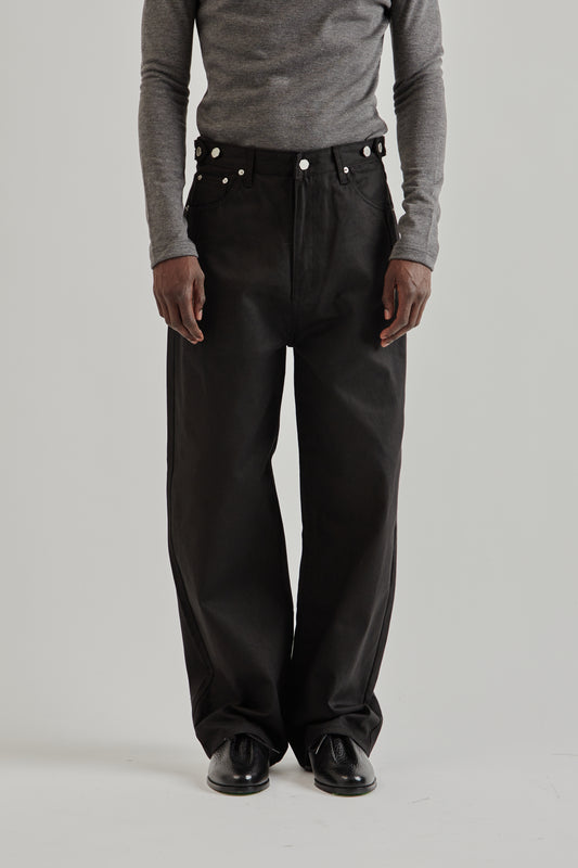 Estudio Niksen FW25 Side-Button Denim Jeans Black2