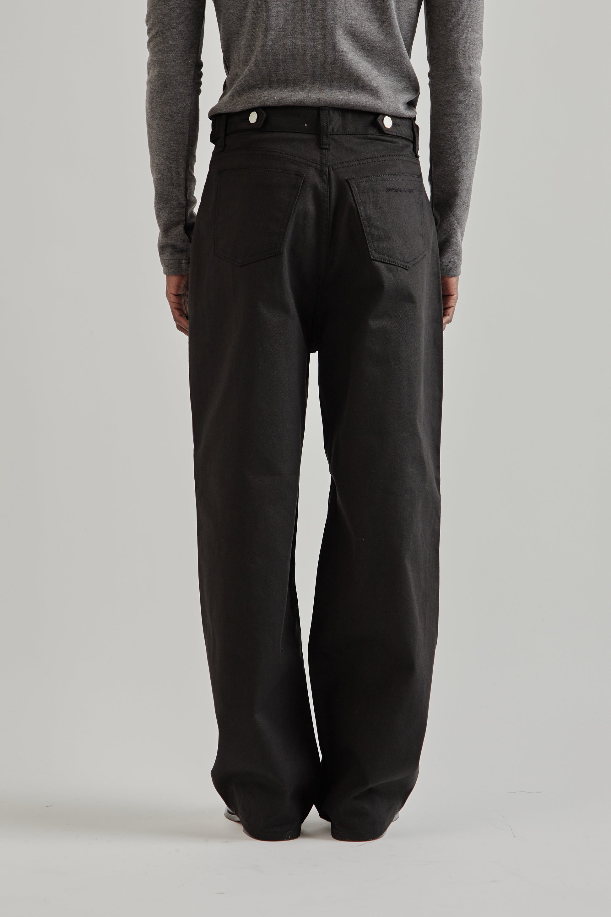 Estudio Niksen FW25 Side-Button Denim Jeans Black5
