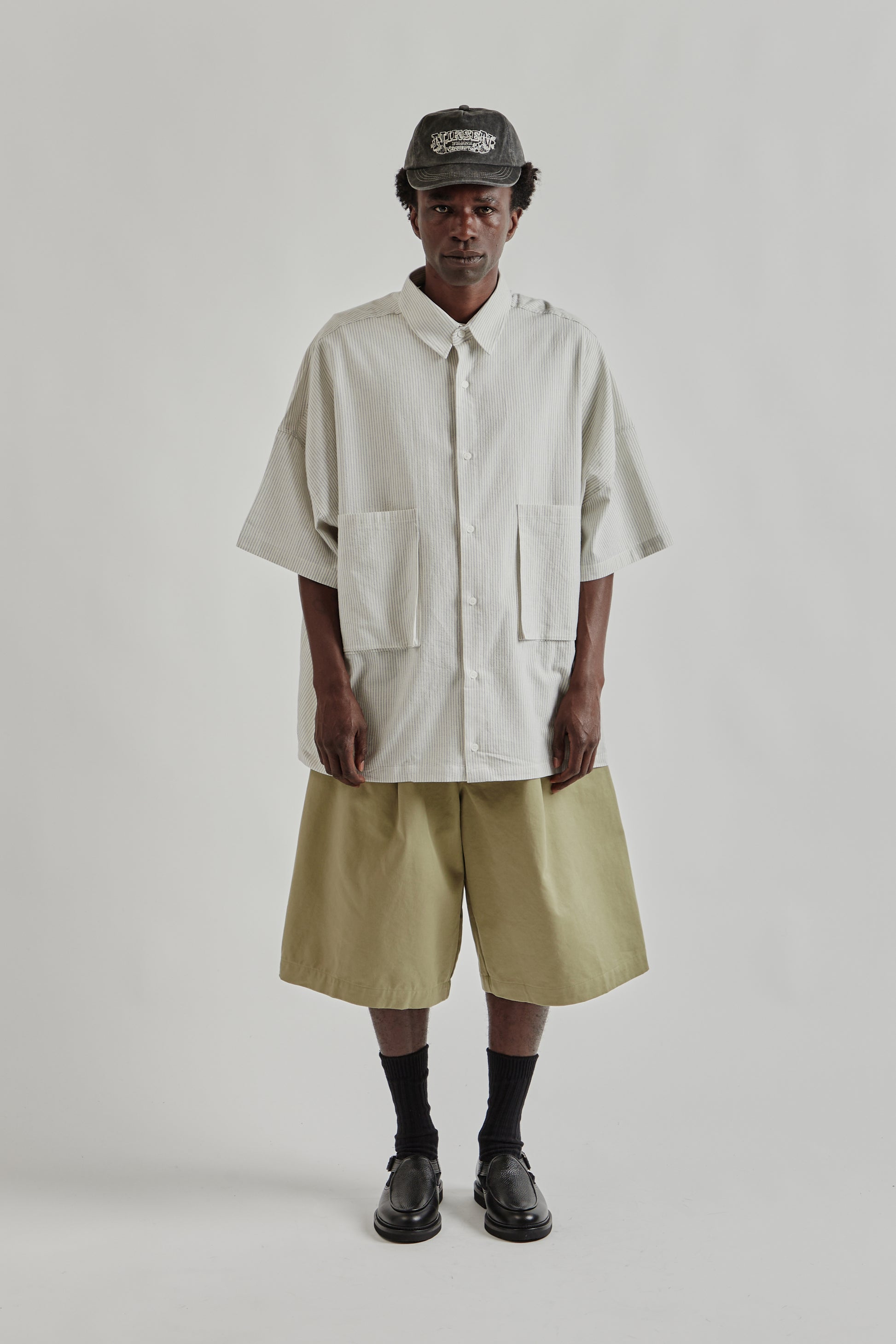 Estudio Niksen FW25 Two-Pocket Big Shirt Blue Stripe 1