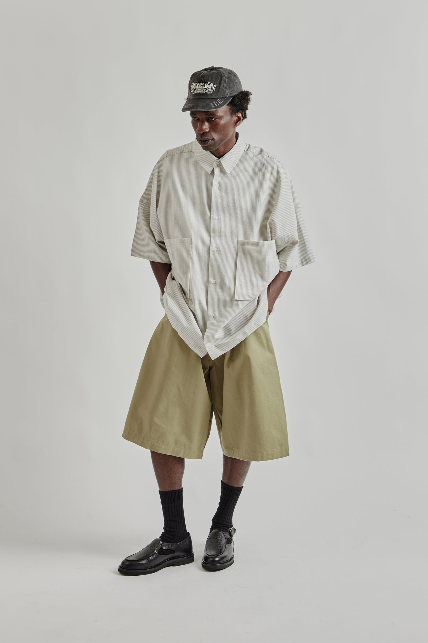 Estudio Niksen FW25 Two-Pocket Big Shirt Blue Stripe 10