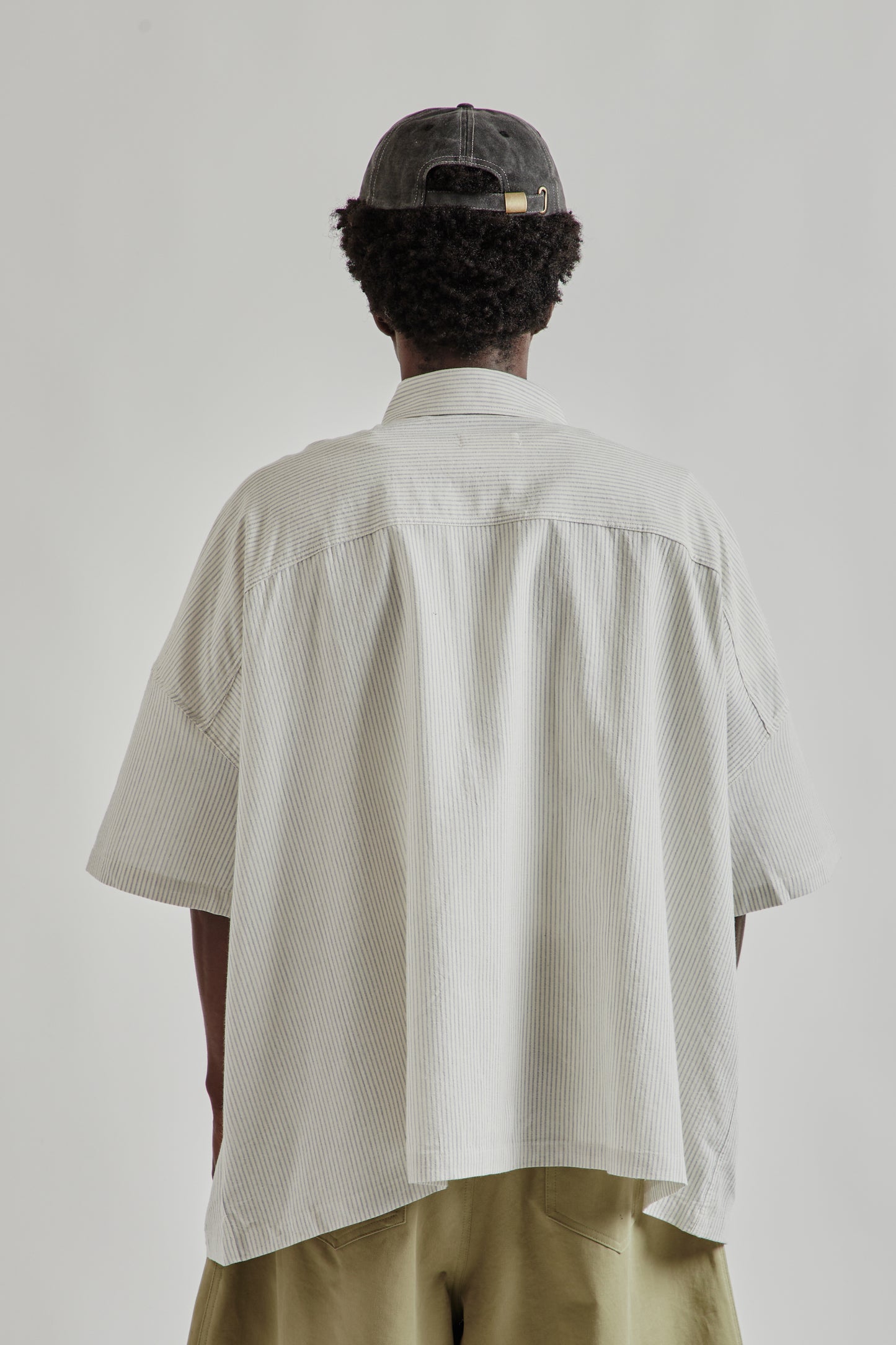 Estudio Niksen FW25 Two-Pocket Big Shirt Blue Stripe 5