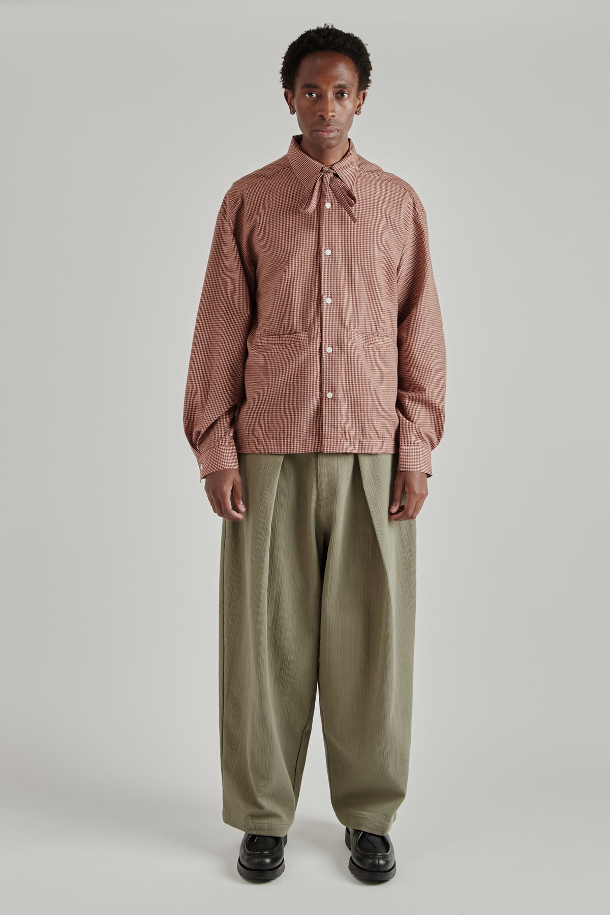 Estudio Niksen FW26 Bowton-Up Pocket Shirt Red Checkered1612