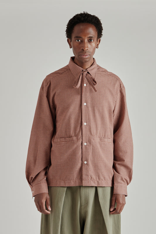 Estudio Niksen FW26 Bowton-Up Pocket Shirt Red Checkered1615