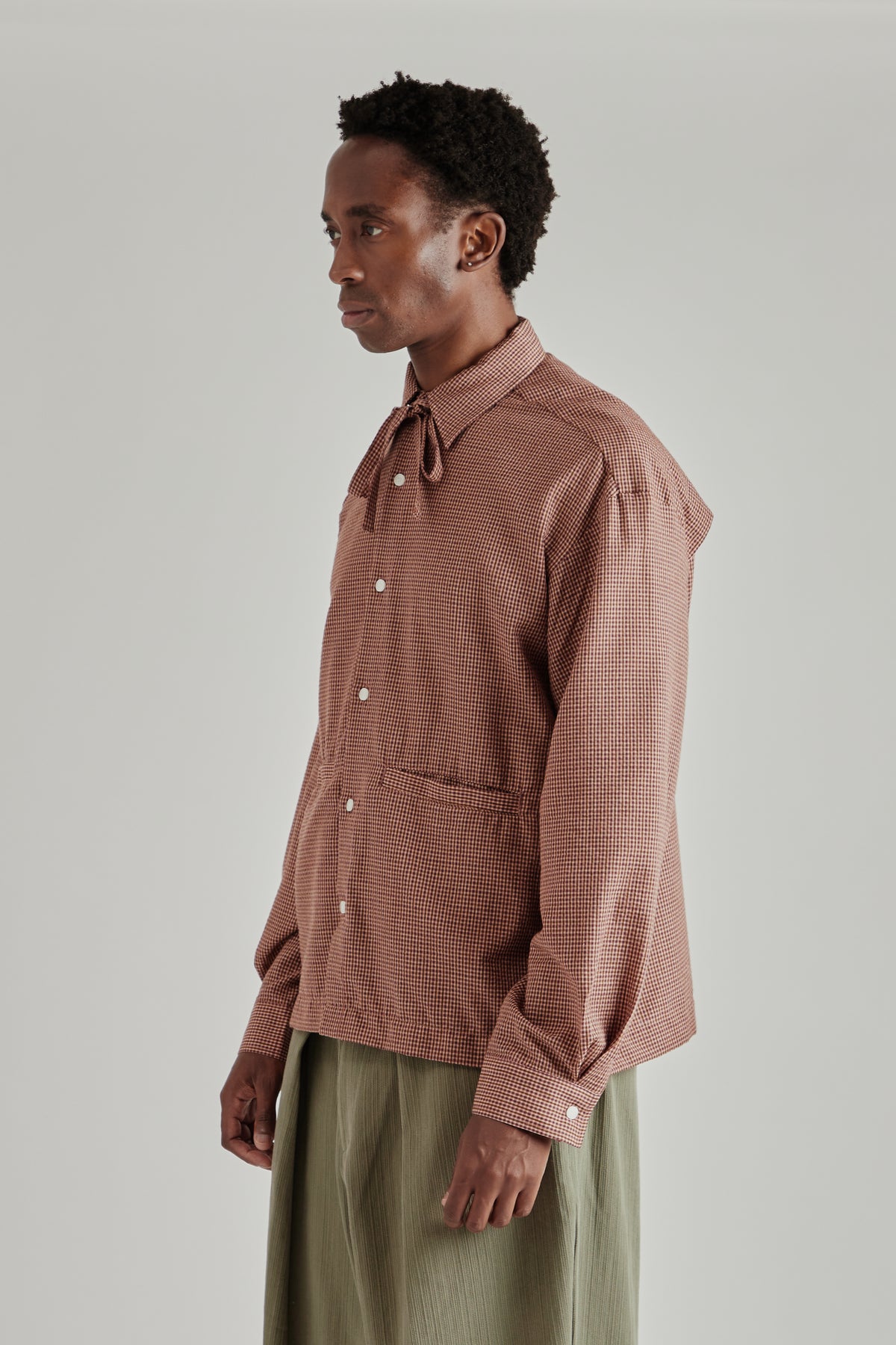 Estudio Niksen FW26 Bowton-Up Pocket Shirt Red Checkered1619