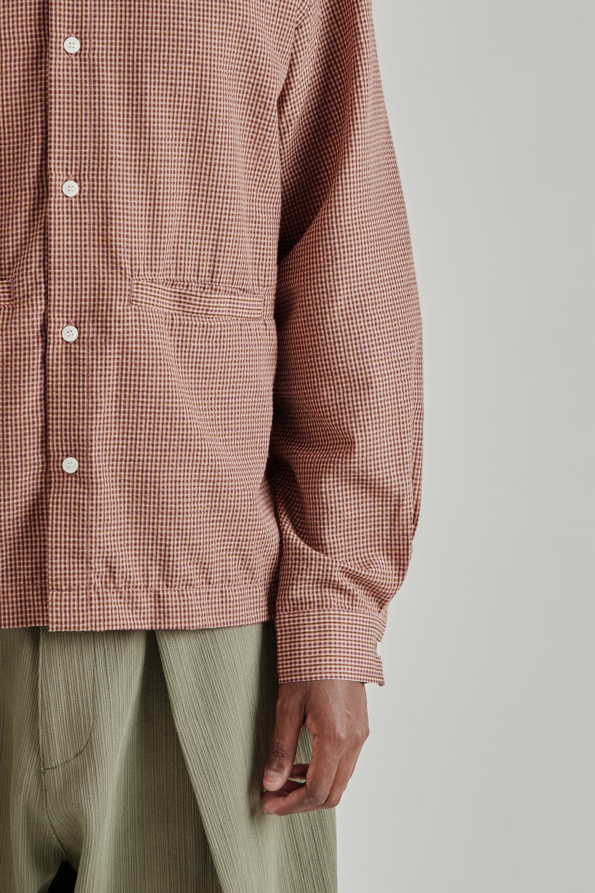 Estudio Niksen FW26 Bowton-Up Pocket Shirt Red Checkered1628