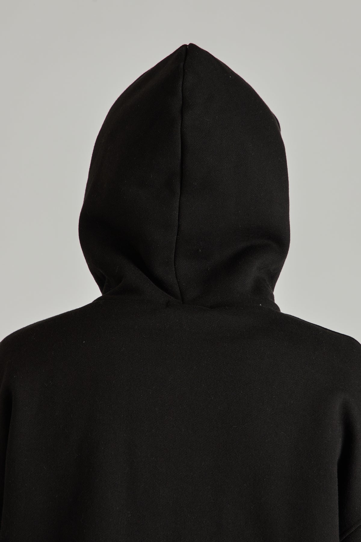 Boxy Zip-Up Hoodie - Black